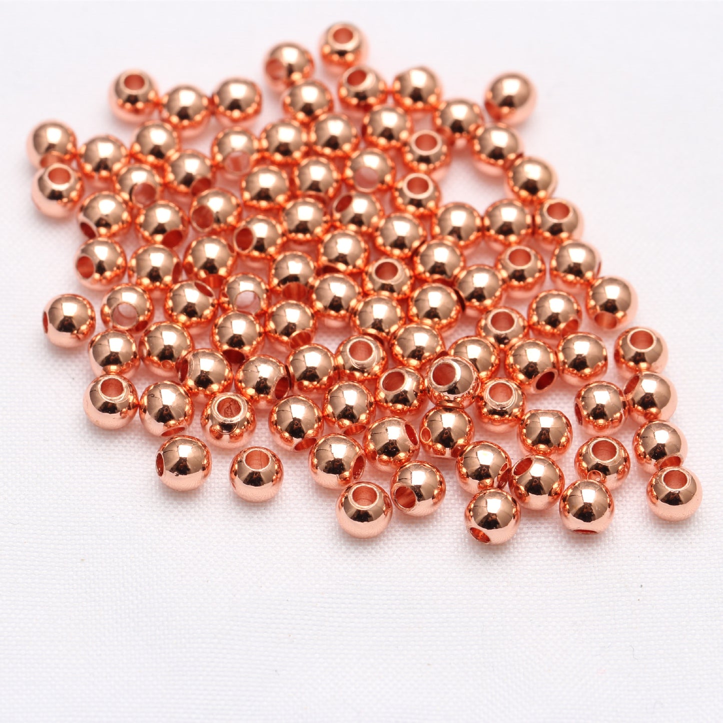 (100pcs/pack)14k gold plated copper material & color-preserving spacers& transfer beads&small gold spacers & smooth solid DIY jewelry, handmade beading accessories, loose beads.