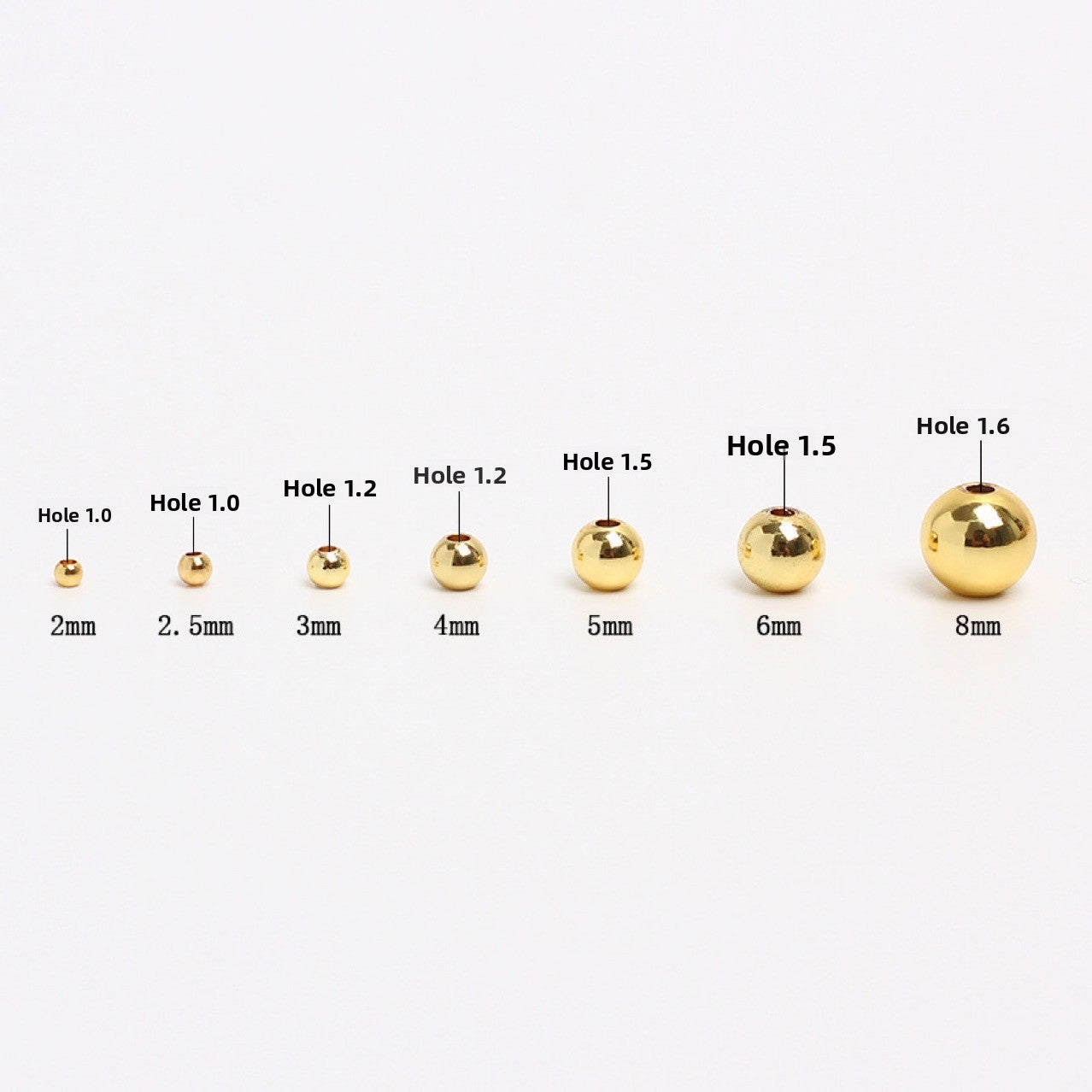 (100pcs/pack)14k gold plated copper material & color-preserving spacers& transfer beads&small gold spacers & smooth solid DIY jewelry, handmade beading accessories, loose beads.