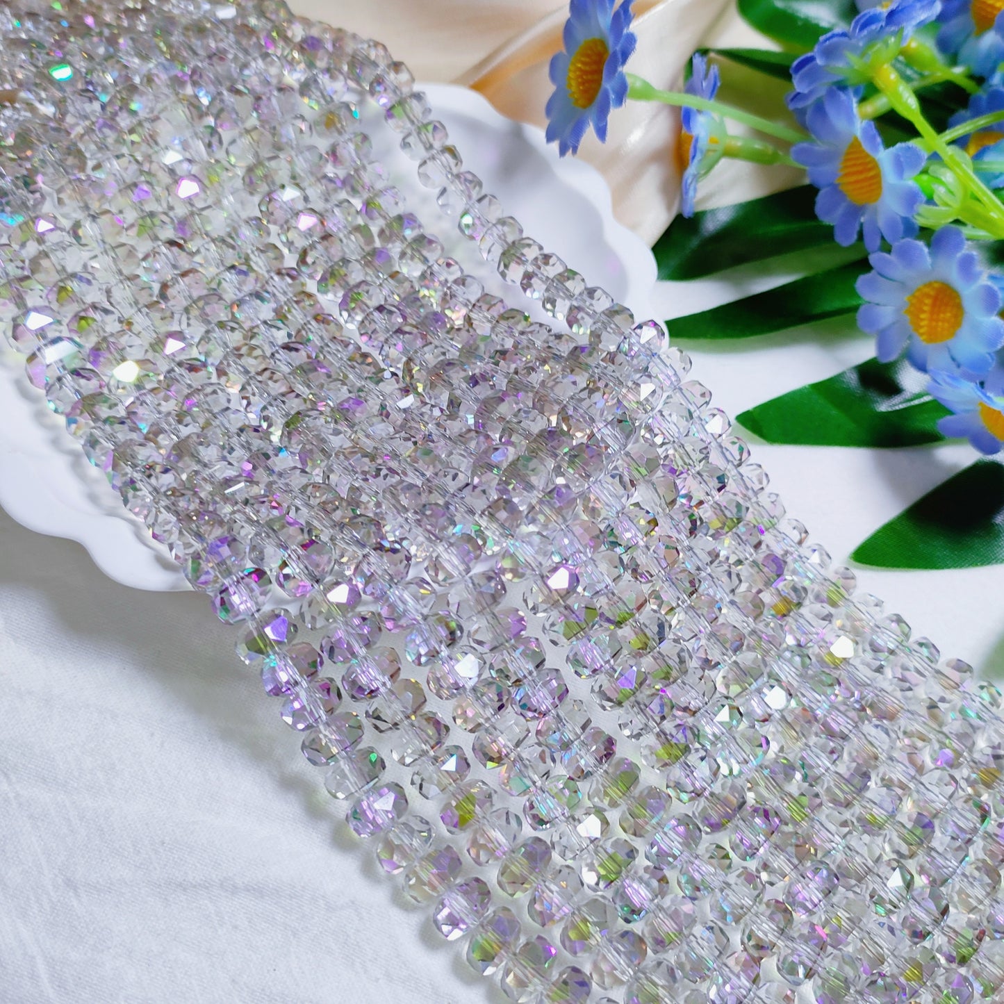 8mm K9 crystal glass wheel beads 79pcsper strand for DIY bracelet & necklace & keychainaccessories