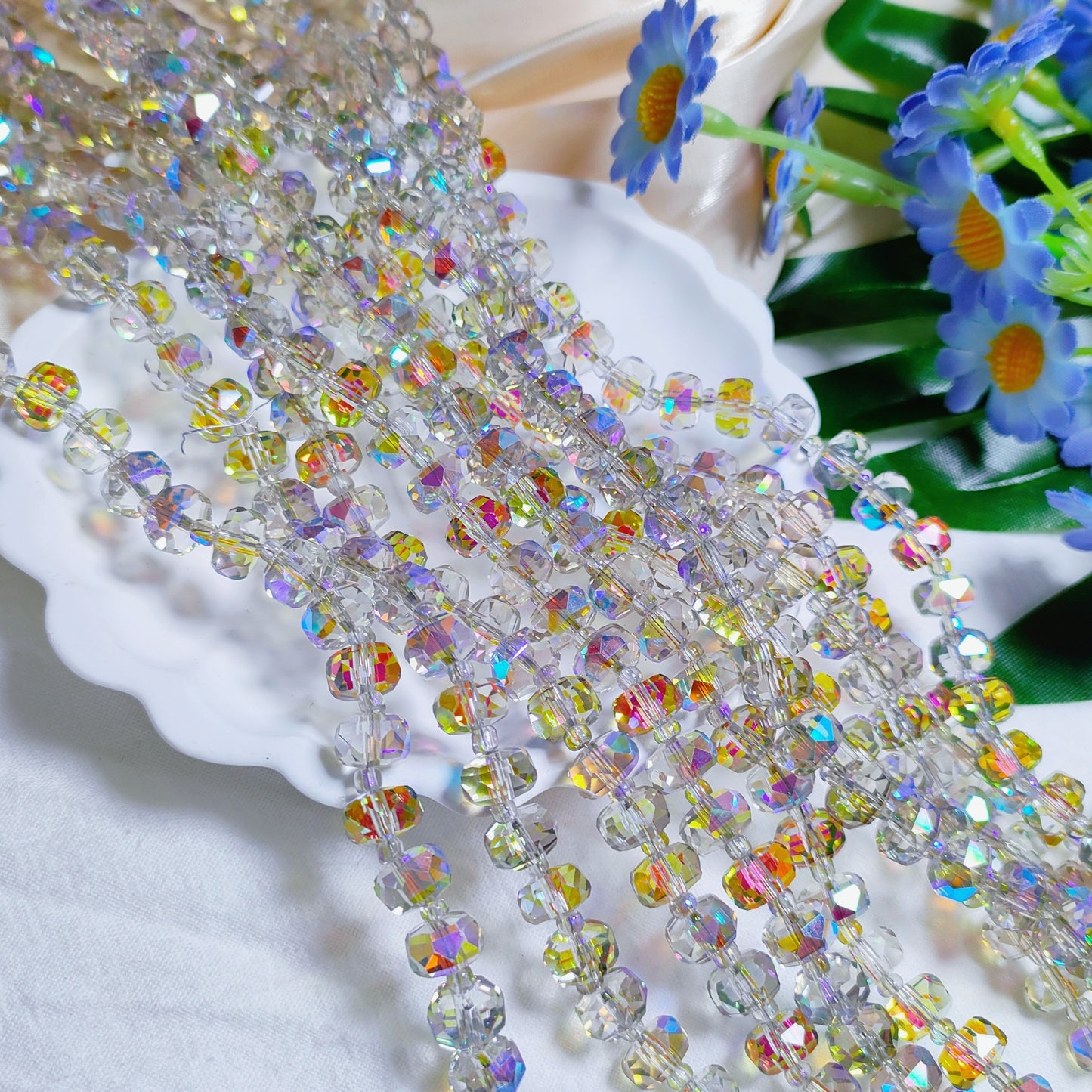 8mm K9 crystal glass wheel beads 79pcsper strand for DIY bracelet & necklace & keychainaccessories