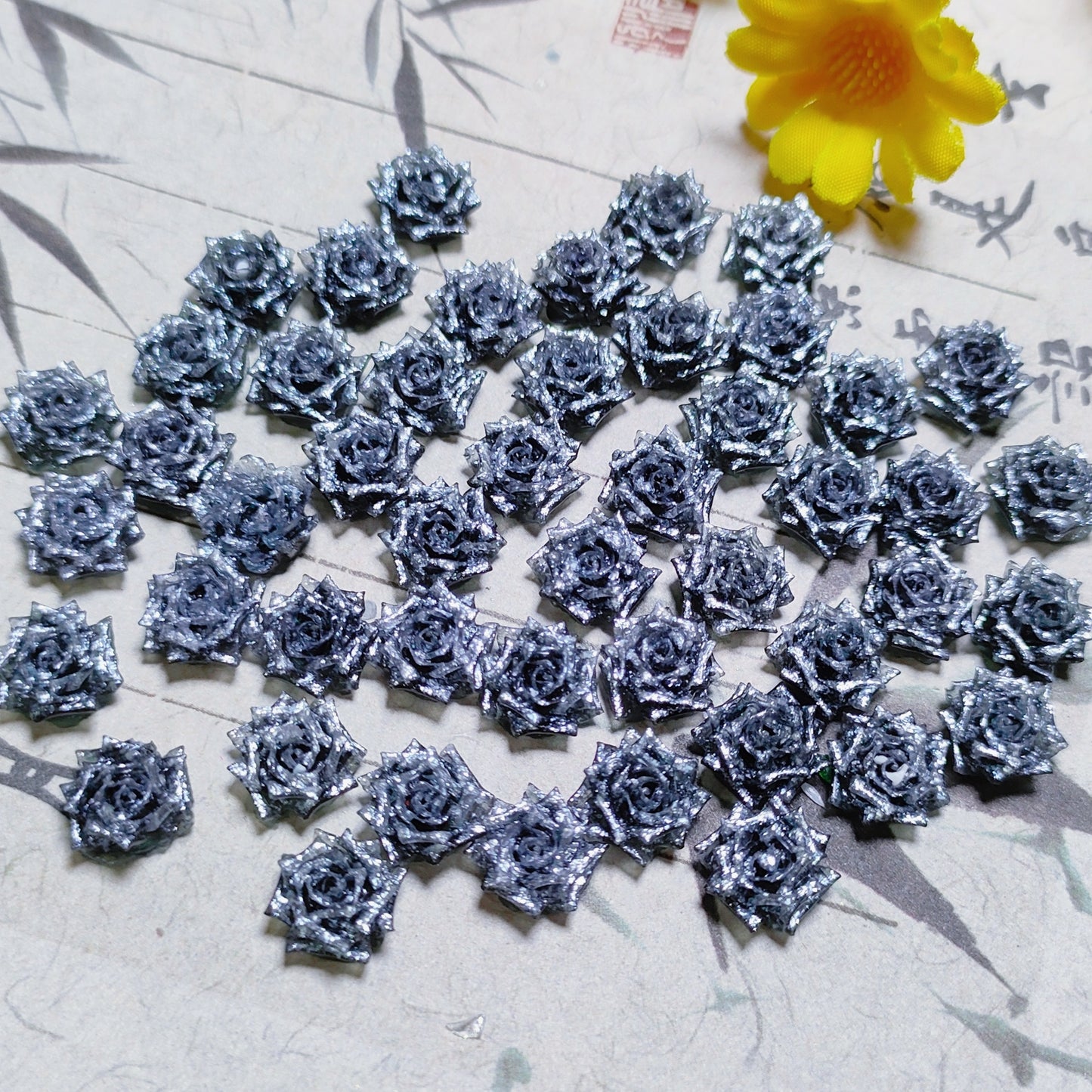 8mm resin soft roses with no-hole and curled edges 20g per bag for nail&keychian&bracelet&car hangers