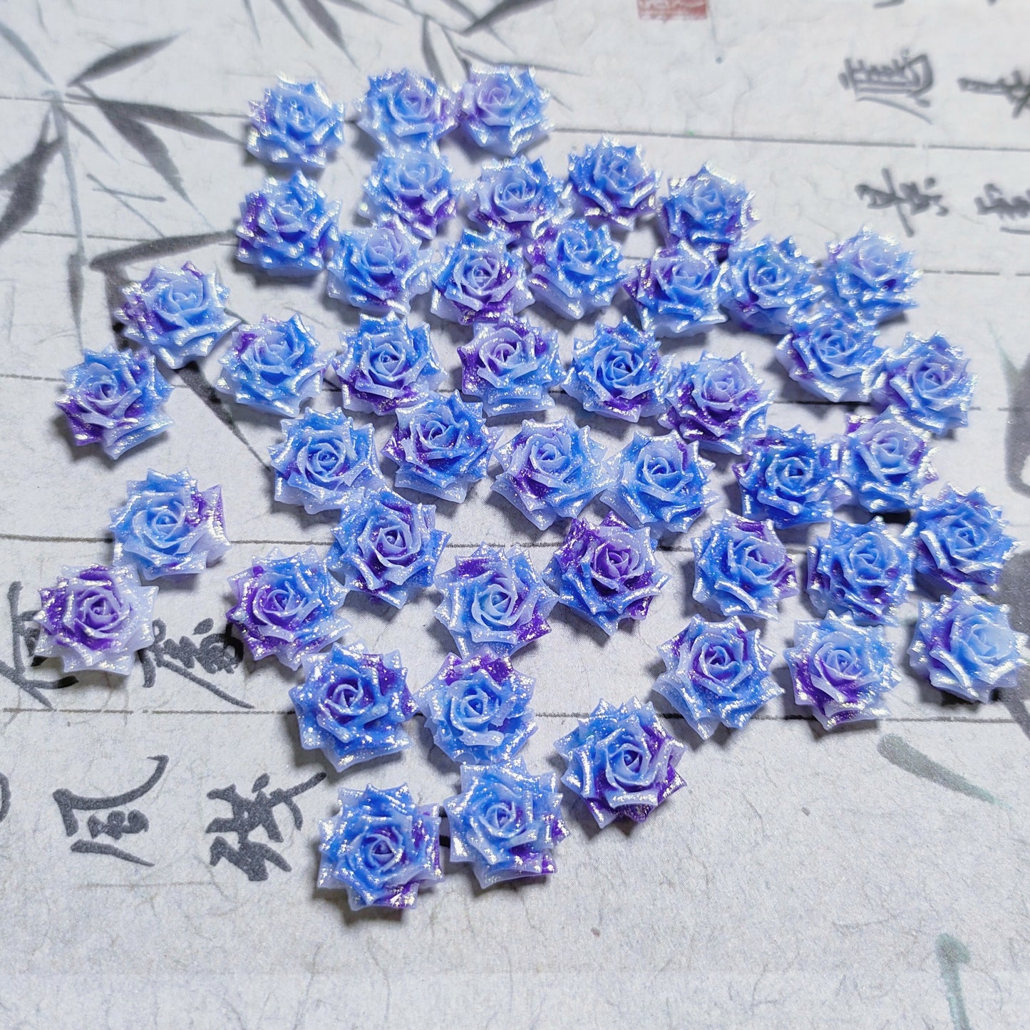 8mm resin soft roses with no-hole and curled edges 20g per bag for nail&keychian&bracelet&car hangers