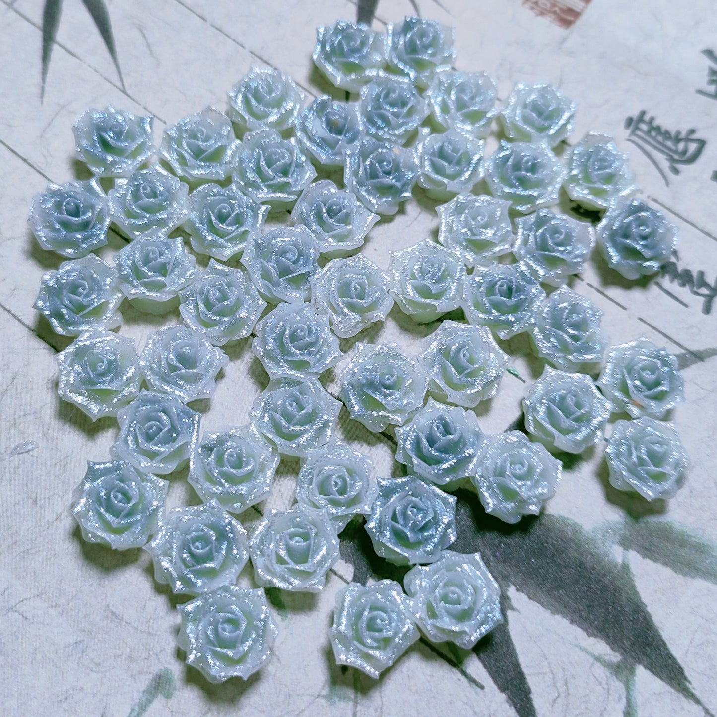 8mm resin soft roses with no-hole and curled edges 20g per bag for nail&keychian&bracelet&car hangers