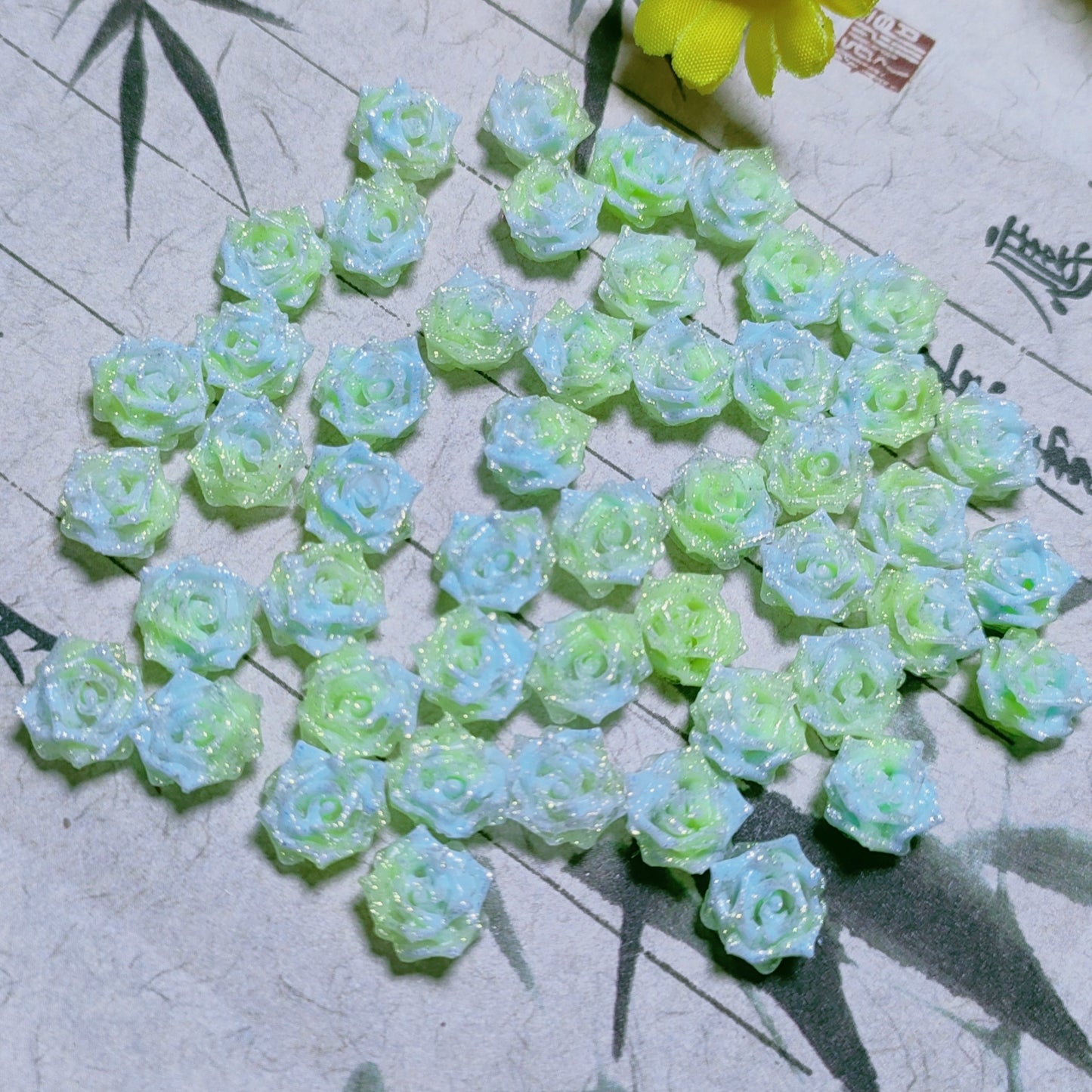 8mm resin soft roses with no-hole and curled edges 20g per bag for nail&keychian&bracelet&car hangers