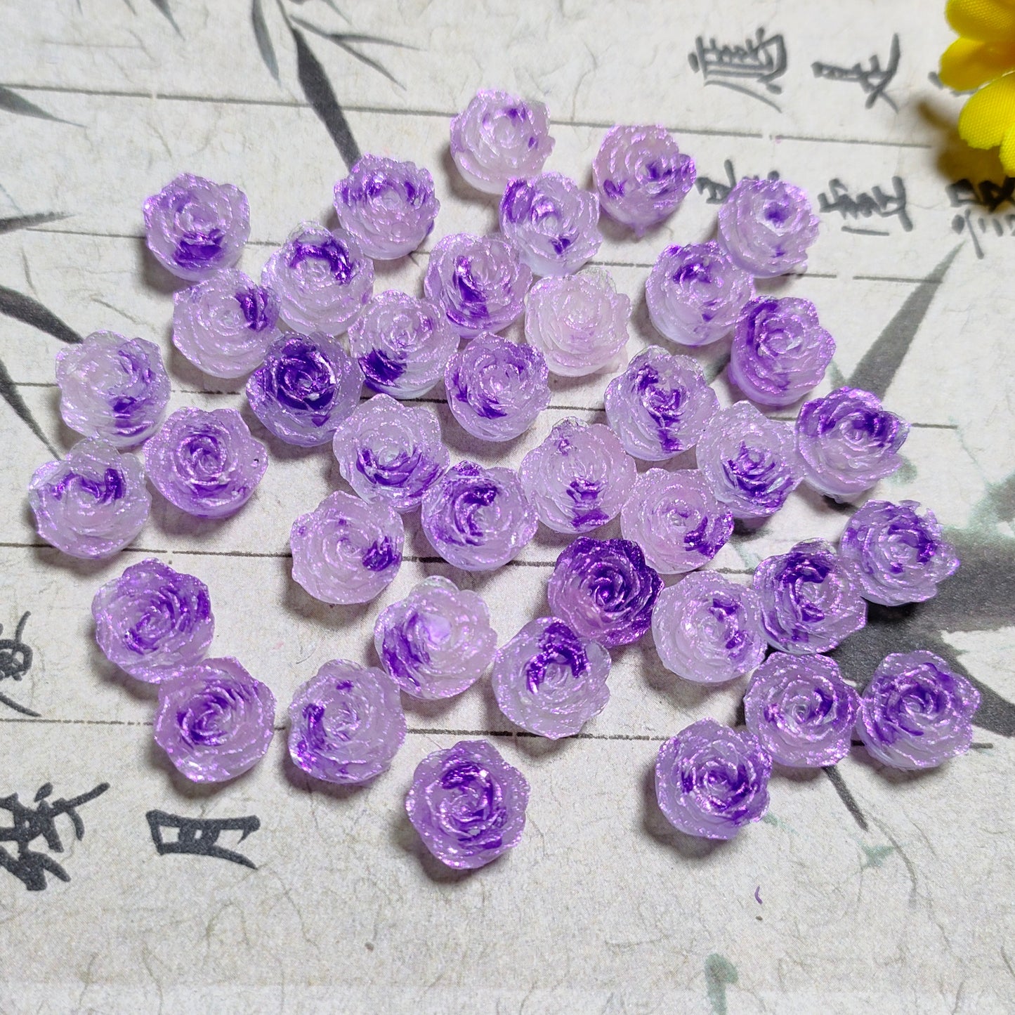 8mm&9mm soft resin true love rose &roses with no-hole and curl edge 20g per bag for nail&keychian&bracelet&car hangers