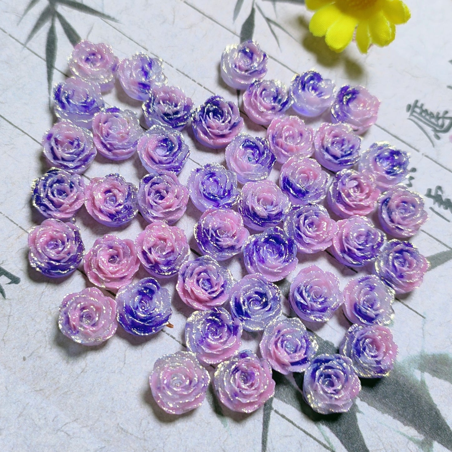 8mm&9mm soft resin true love rose &roses with no-hole and curl edge 20g per bag for nail&keychian&bracelet&car hangers