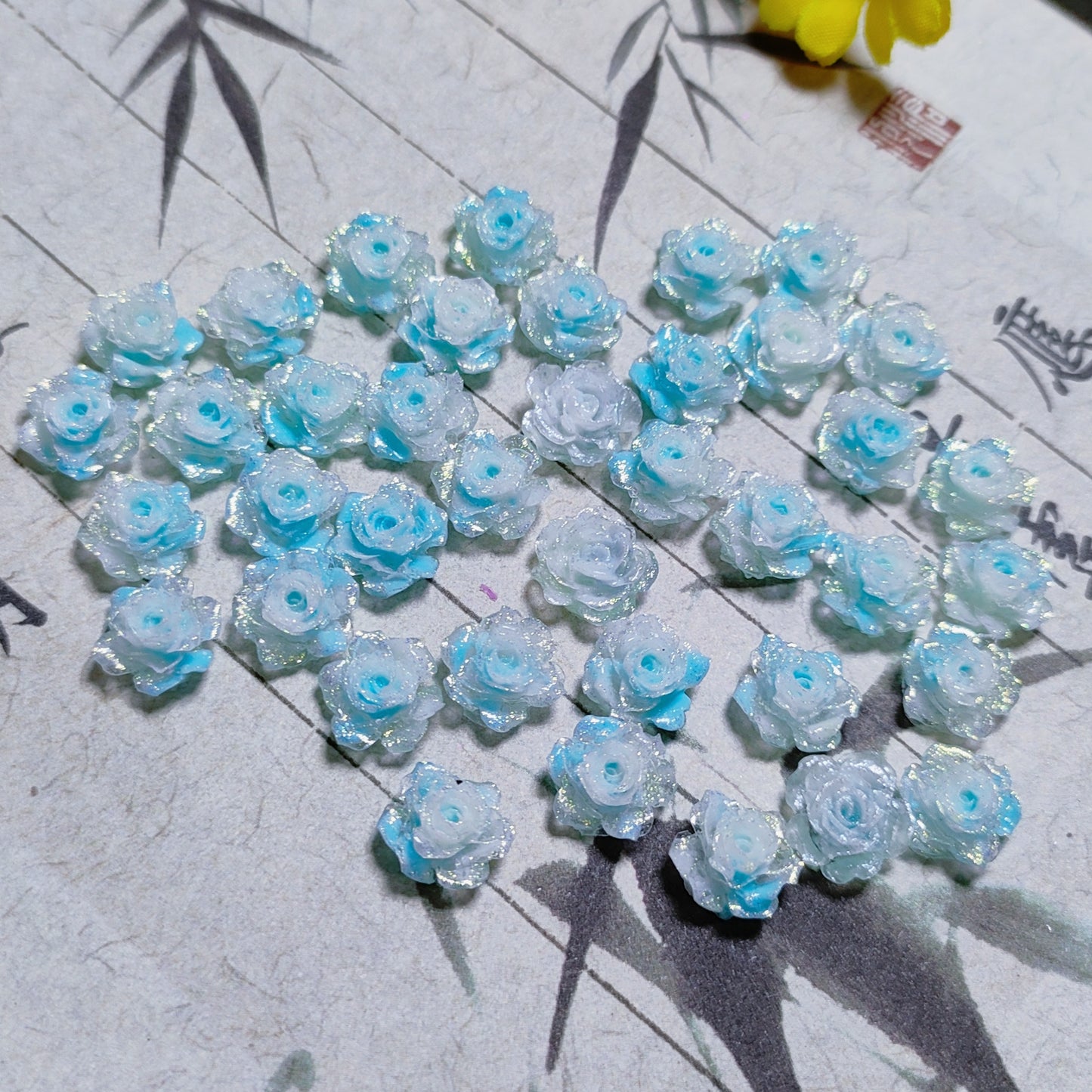 8mm&9mm soft resin true love rose &roses with no-hole and curl edge 20g per bag for nail&keychian&bracelet&car hangers