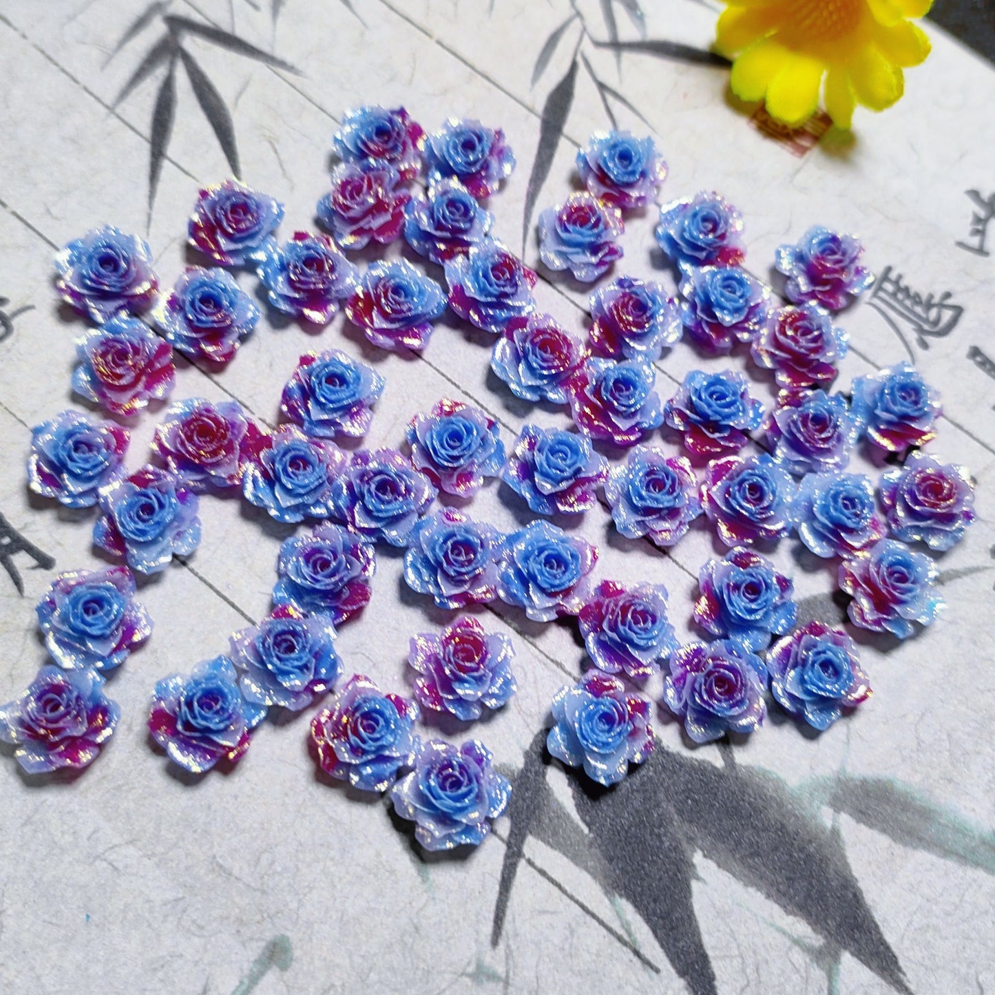 8mm&9mm soft resin true love rose &roses with no-hole and curl edge 20g per bag for nail&keychian&bracelet&car hangers