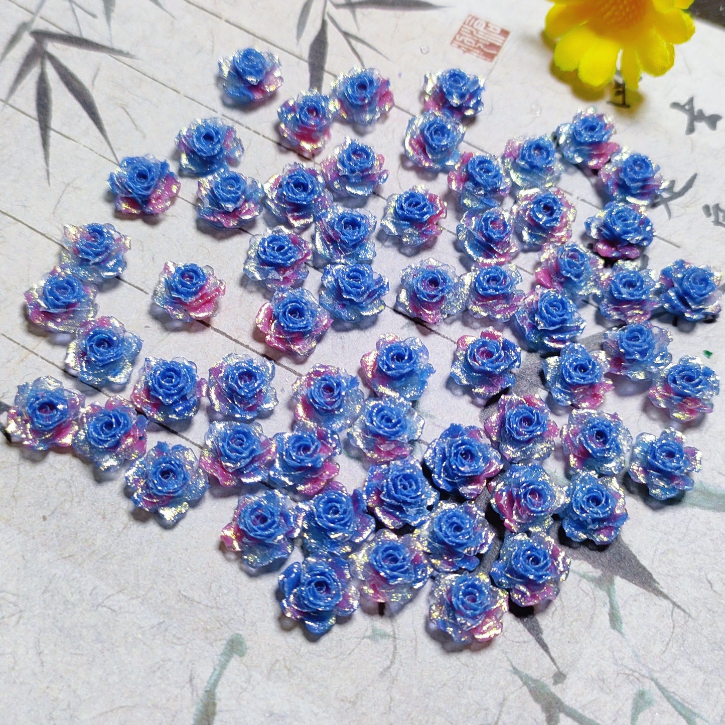 8mm&9mm soft resin true love rose &roses with no-hole and curl edge 20g per bag for nail&keychian&bracelet&car hangers