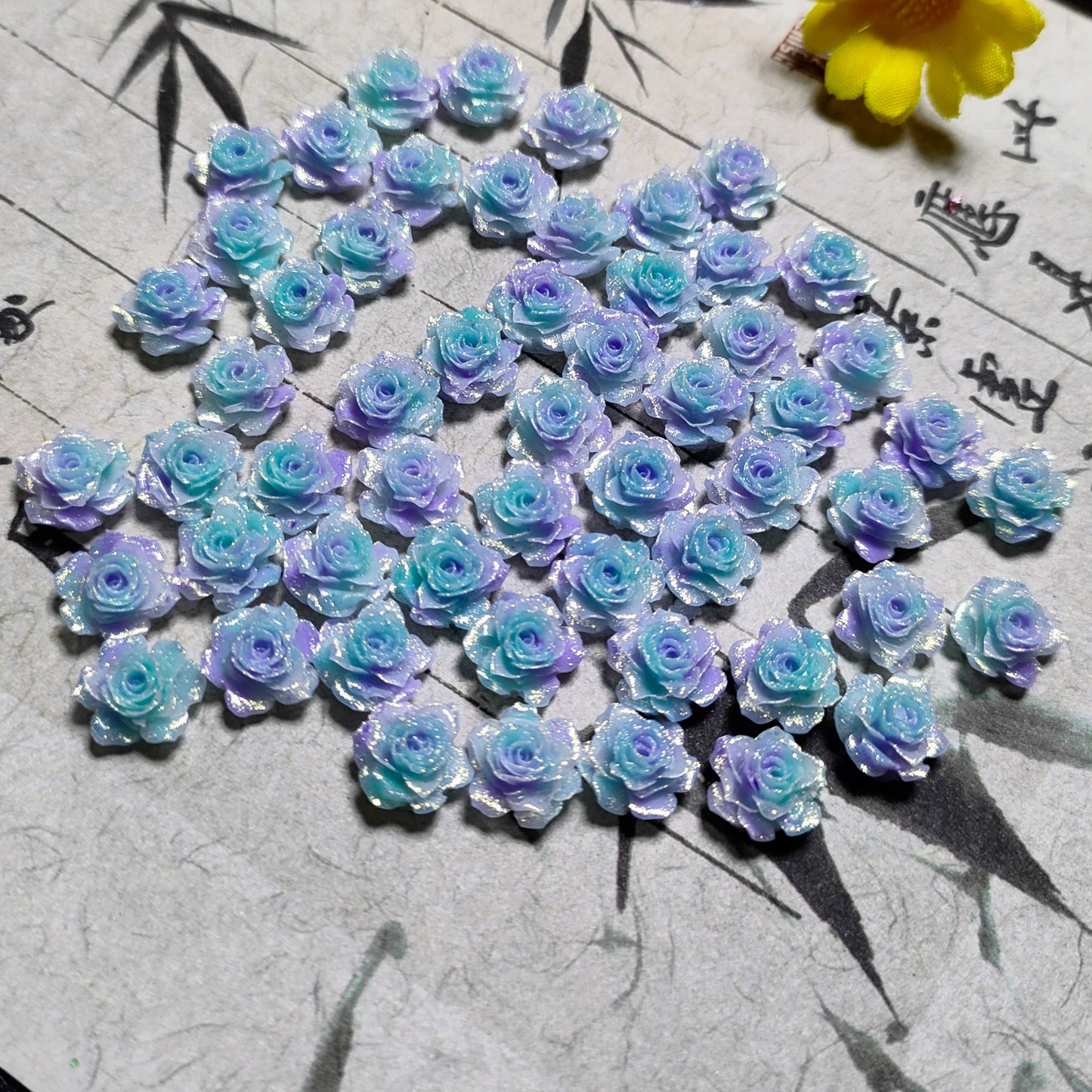 8mm&9mm soft resin true love rose &roses with no-hole and curl edge 20g per bag for nail&keychian&bracelet&car hangers