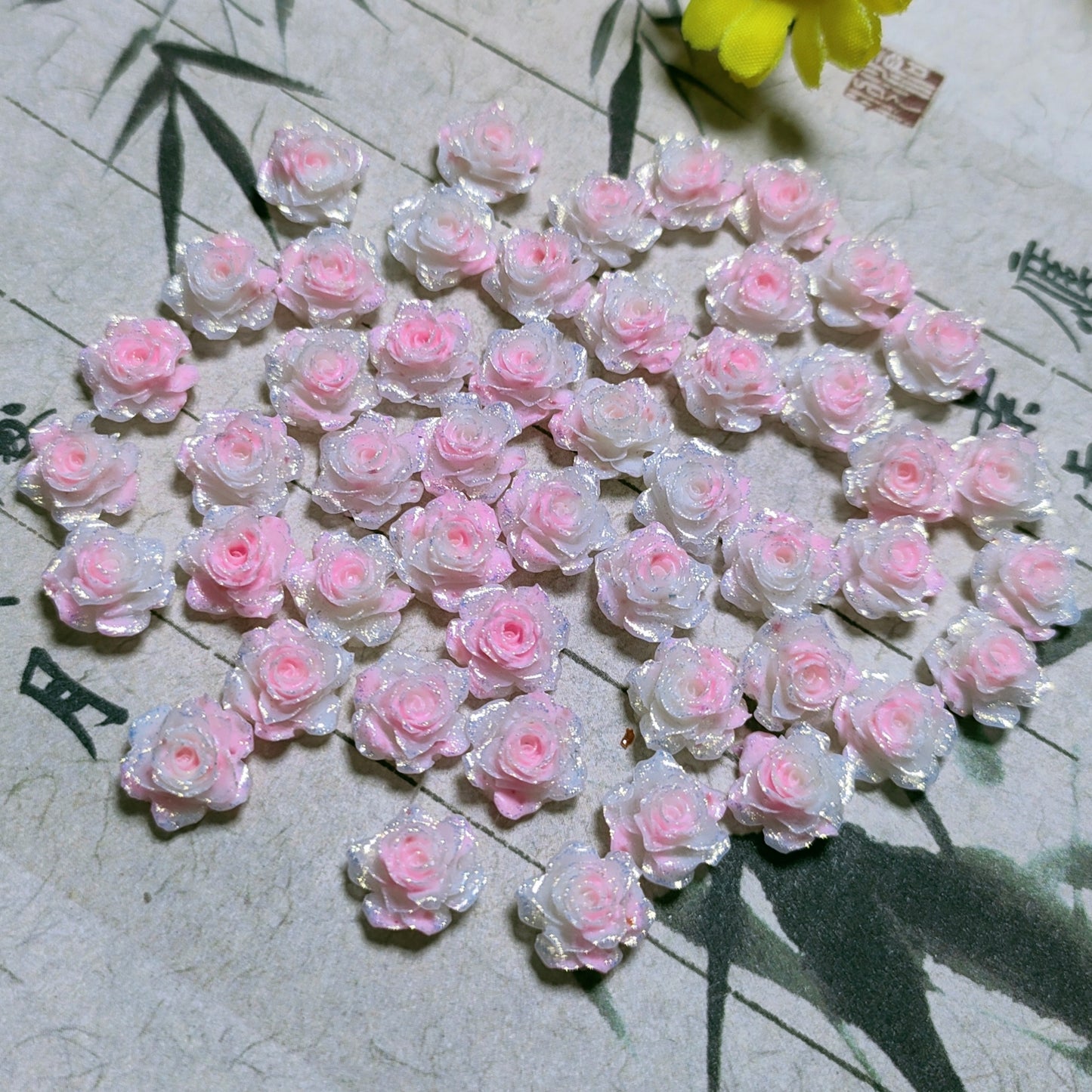 8mm&9mm soft resin true love rose &roses with no-hole and curl edge 20g per bag for nail&keychian&bracelet&car hangers