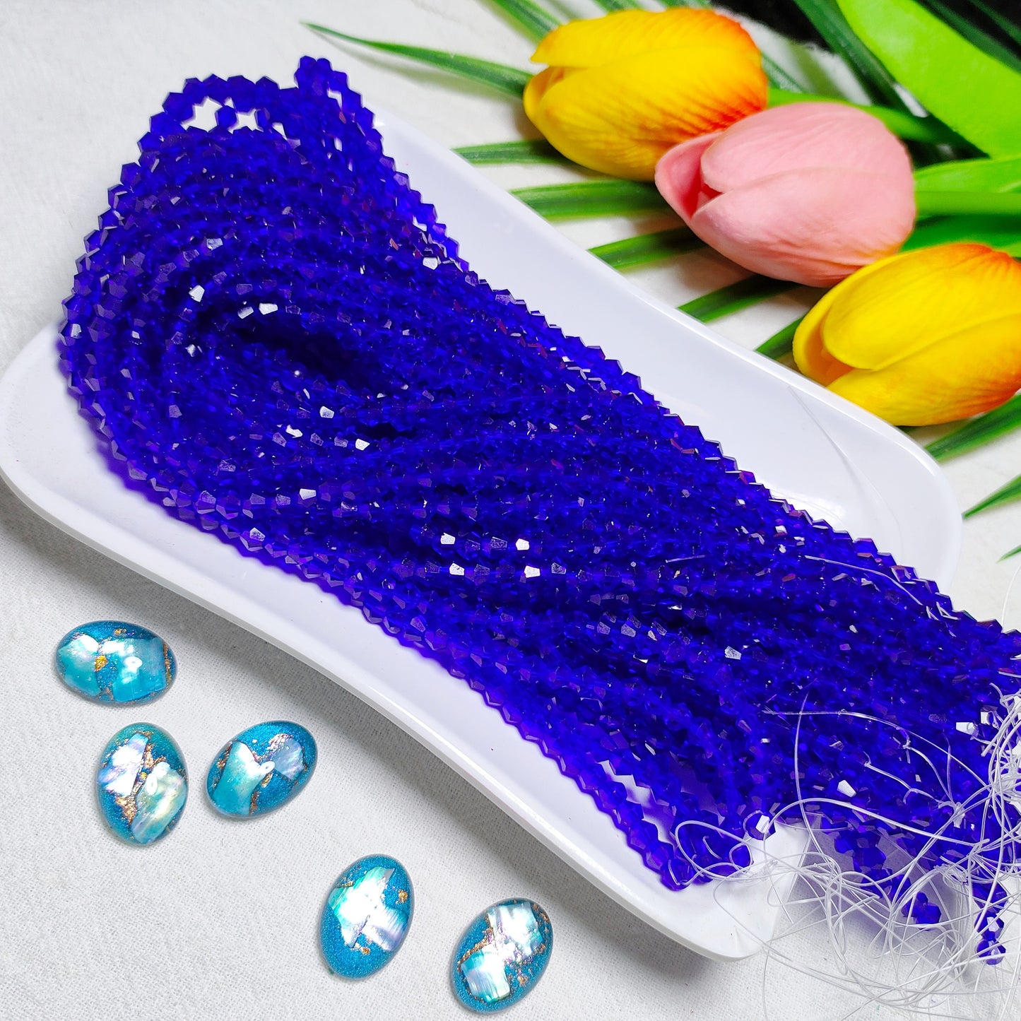 【5 strands≈400pcs】4mm K9 crystal glass bicone beads for DIY bracelet & necklace & keychain accessories