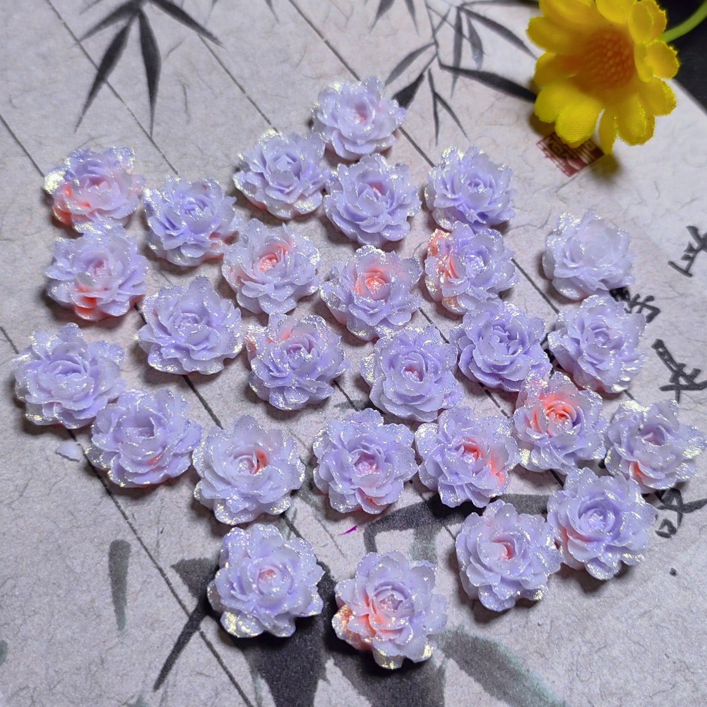 11mm&12mm soft resin true love rose &roses with no-hole and curl edge&peony flower 20g per bag for nail&keychian&bracelet&car hangers