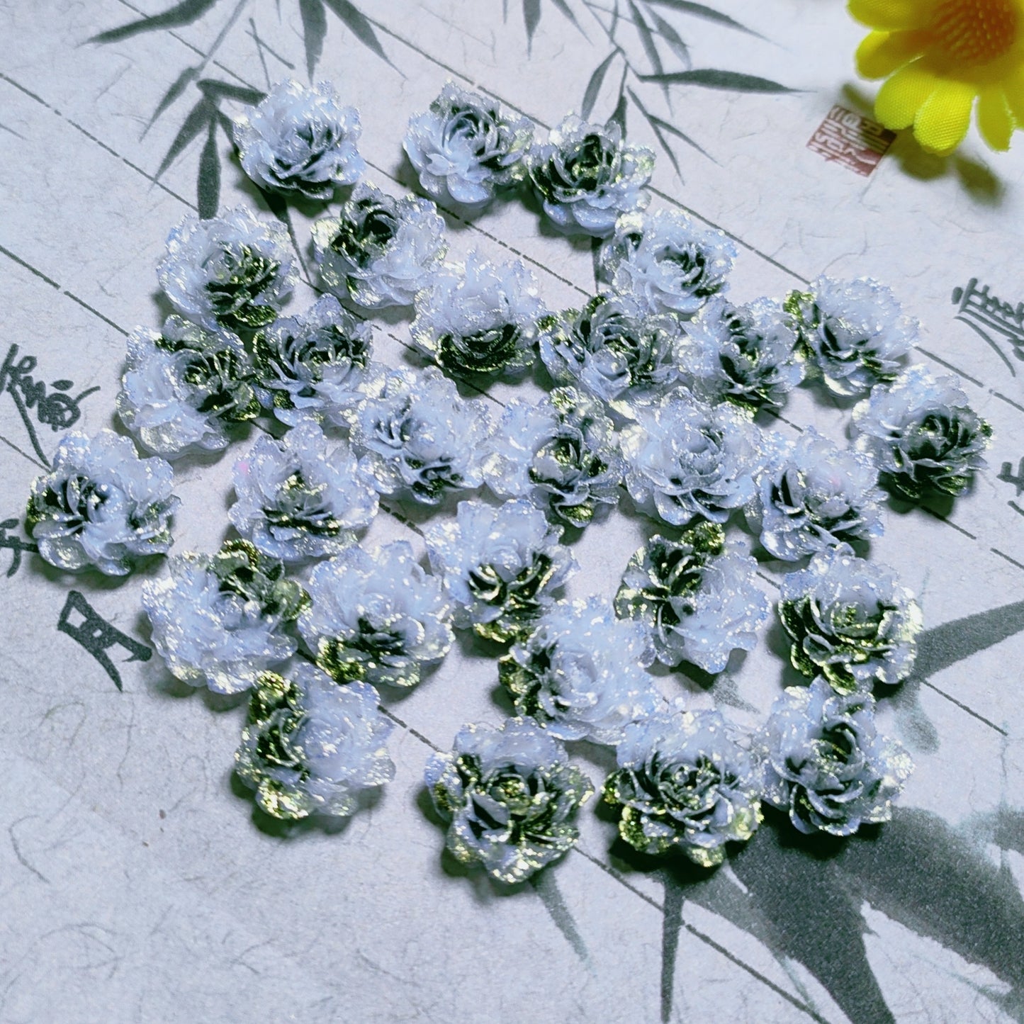 11mm&12mm soft resin true love rose &roses with no-hole and curl edge&peony flower 20g per bag for nail&keychian&bracelet&car hangers