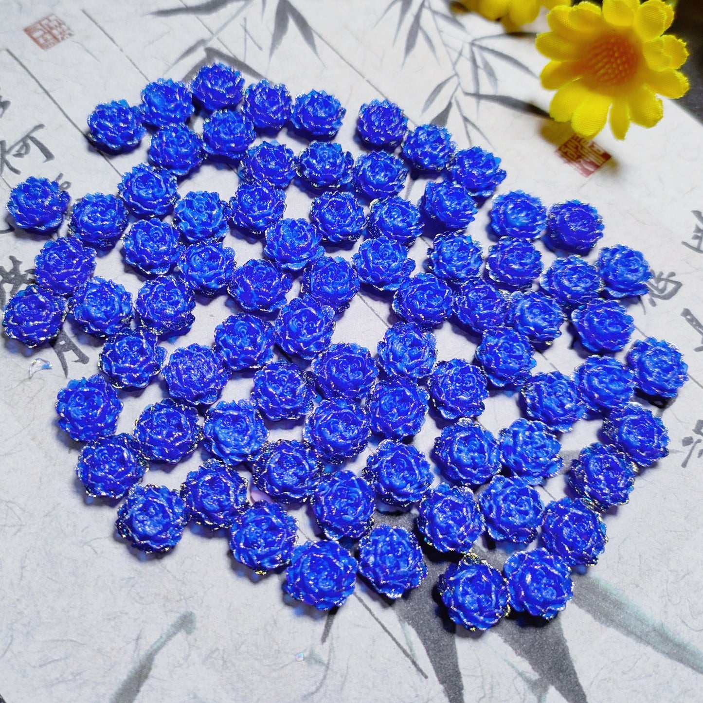 7mm&8mm resin soft roses with no-hole&lotus&lily with hole 20g per bag for nail&keychian&bracelet&car hangers
