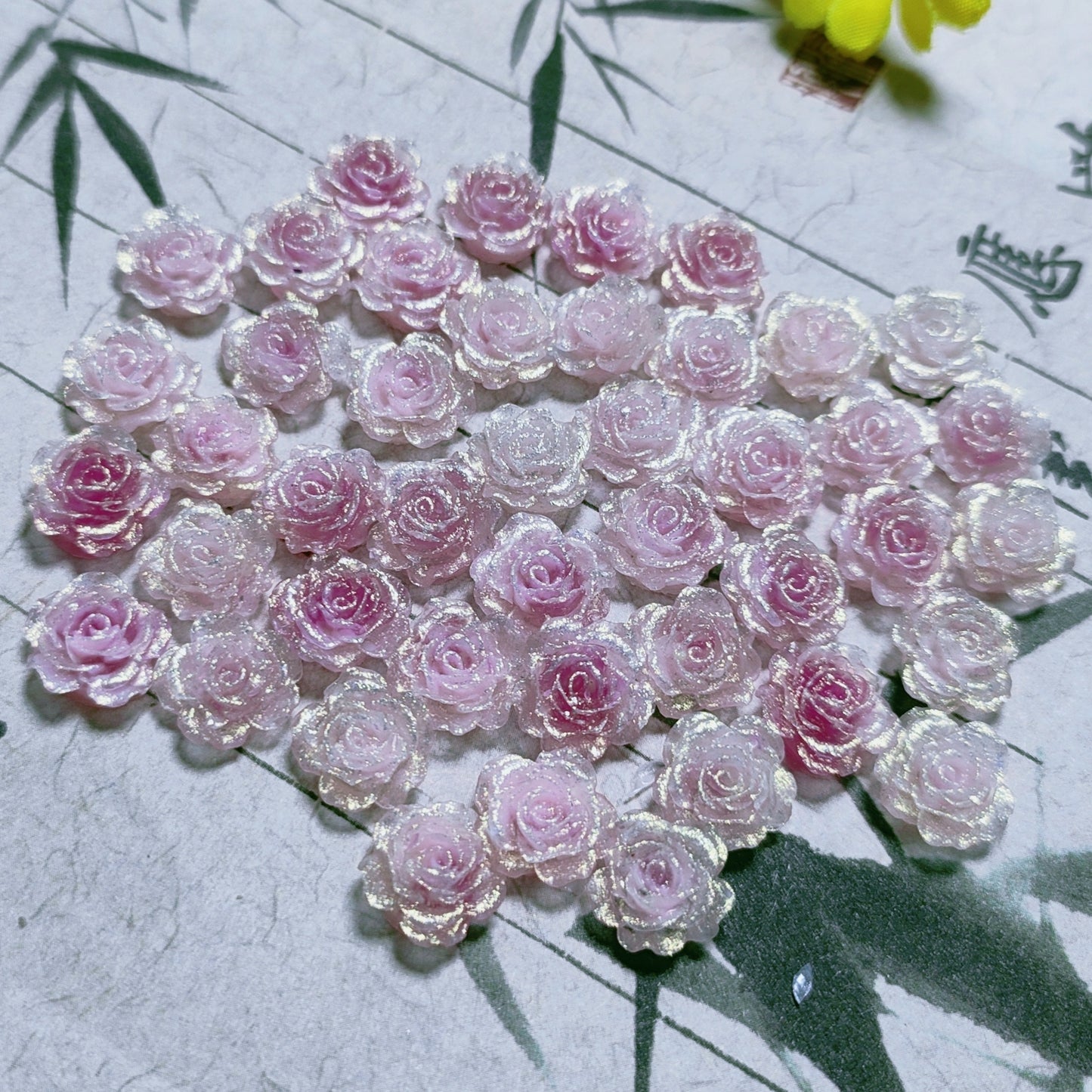 7mm&8mm resin soft roses with no-hole&lotus&lily with hole 20g per bag for nail&keychian&bracelet&car hangers
