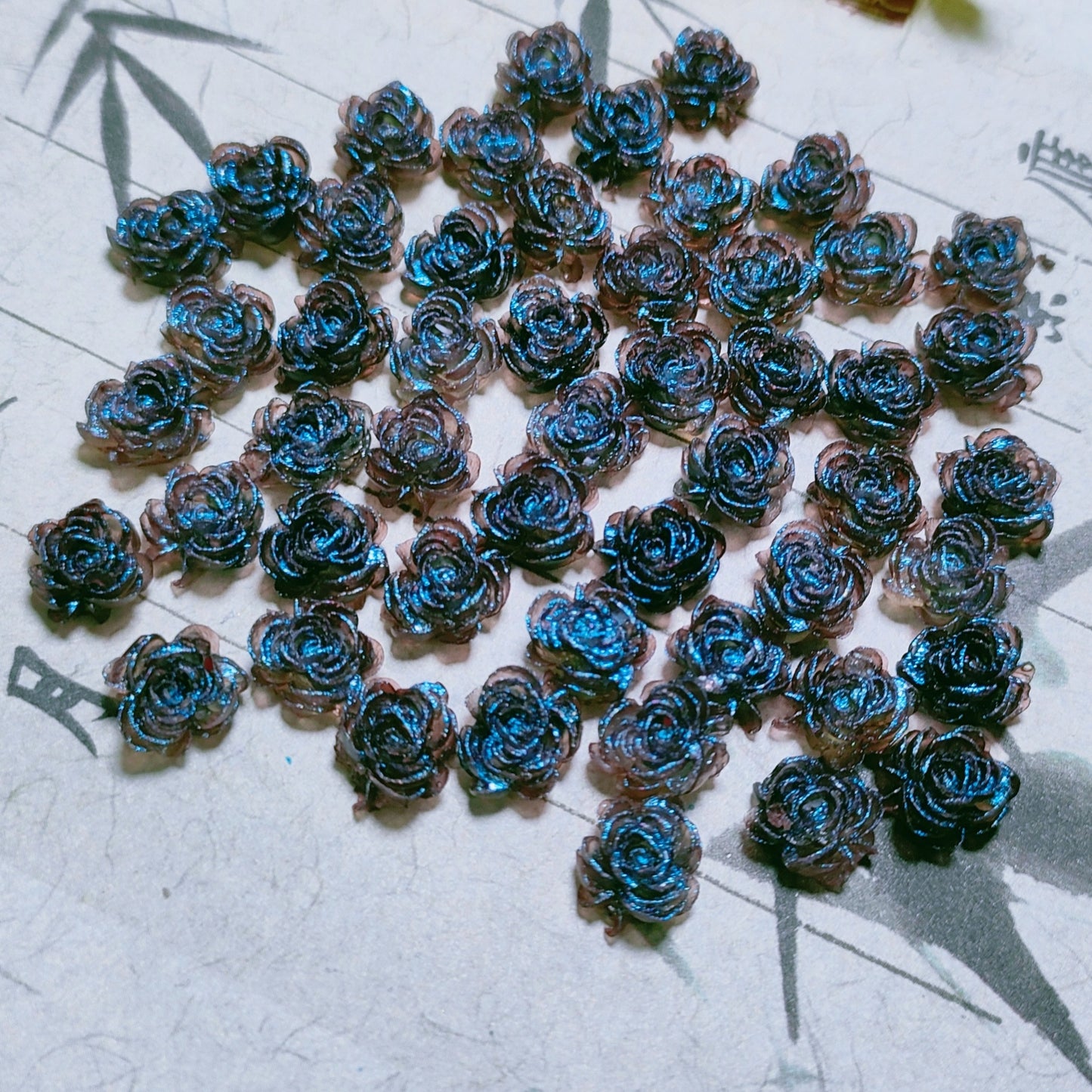 7mm&8mm resin soft roses with no-hole&lotus&lily with hole 20g per bag for nail&keychian&bracelet&car hangers