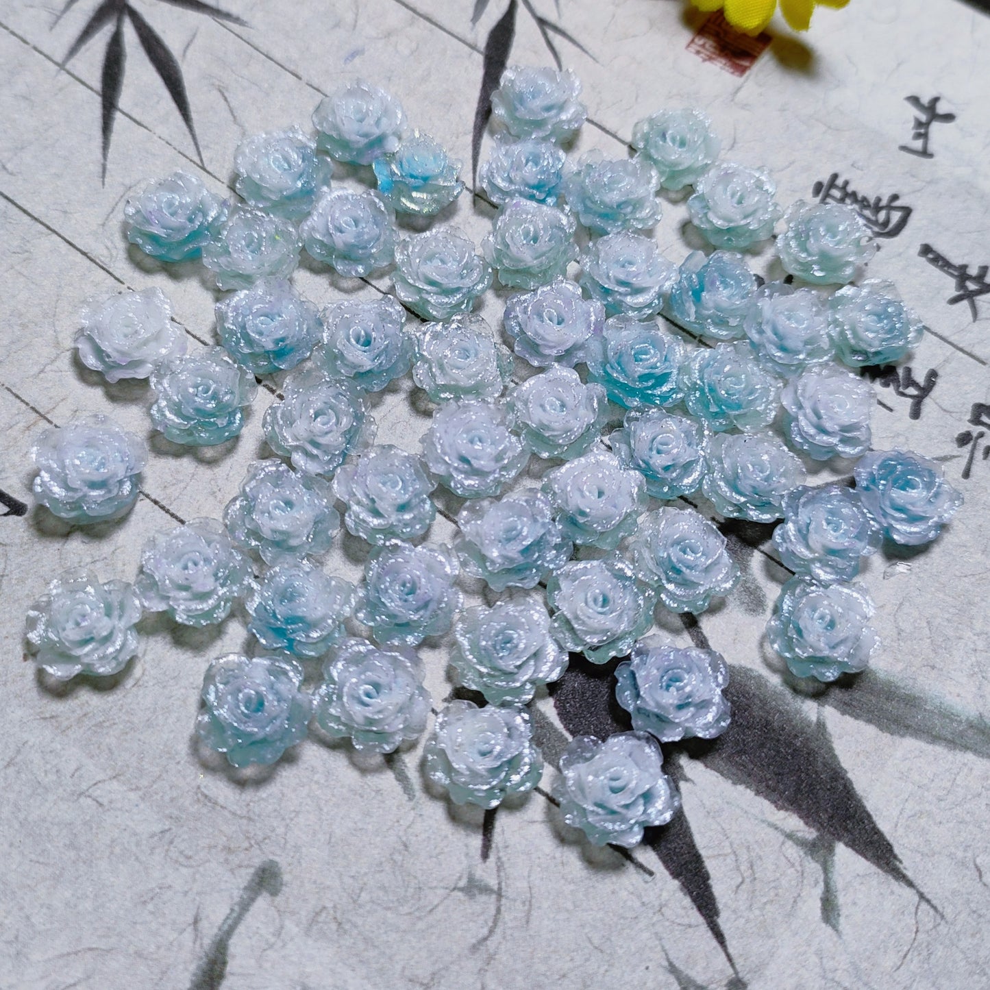 7mm&8mm resin soft roses with no-hole&lotus&lily with hole 20g per bag for nail&keychian&bracelet&car hangers