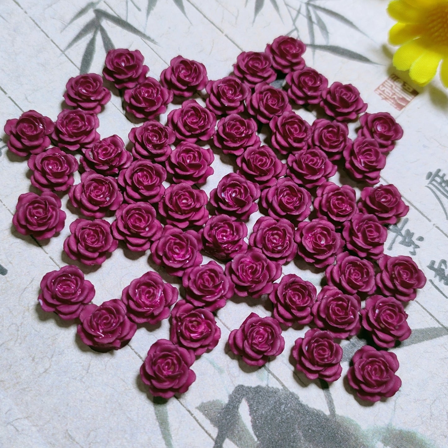 7mm&8mm resin soft roses with no-hole&lotus&lily with hole 20g per bag for nail&keychian&bracelet&car hangers