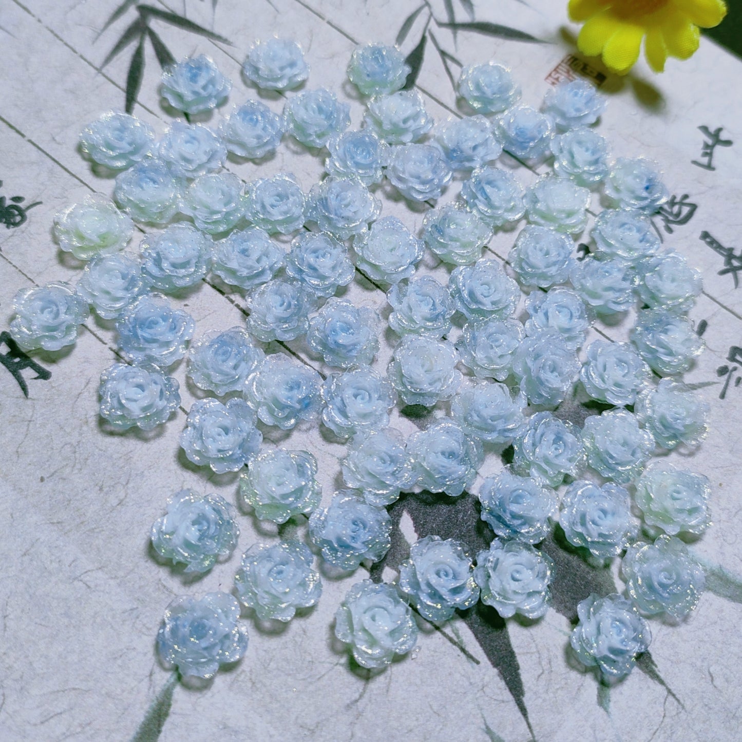 7mm&8mm resin soft roses with no-hole&lotus&lily with hole 20g per bag for nail&keychian&bracelet&car hangers