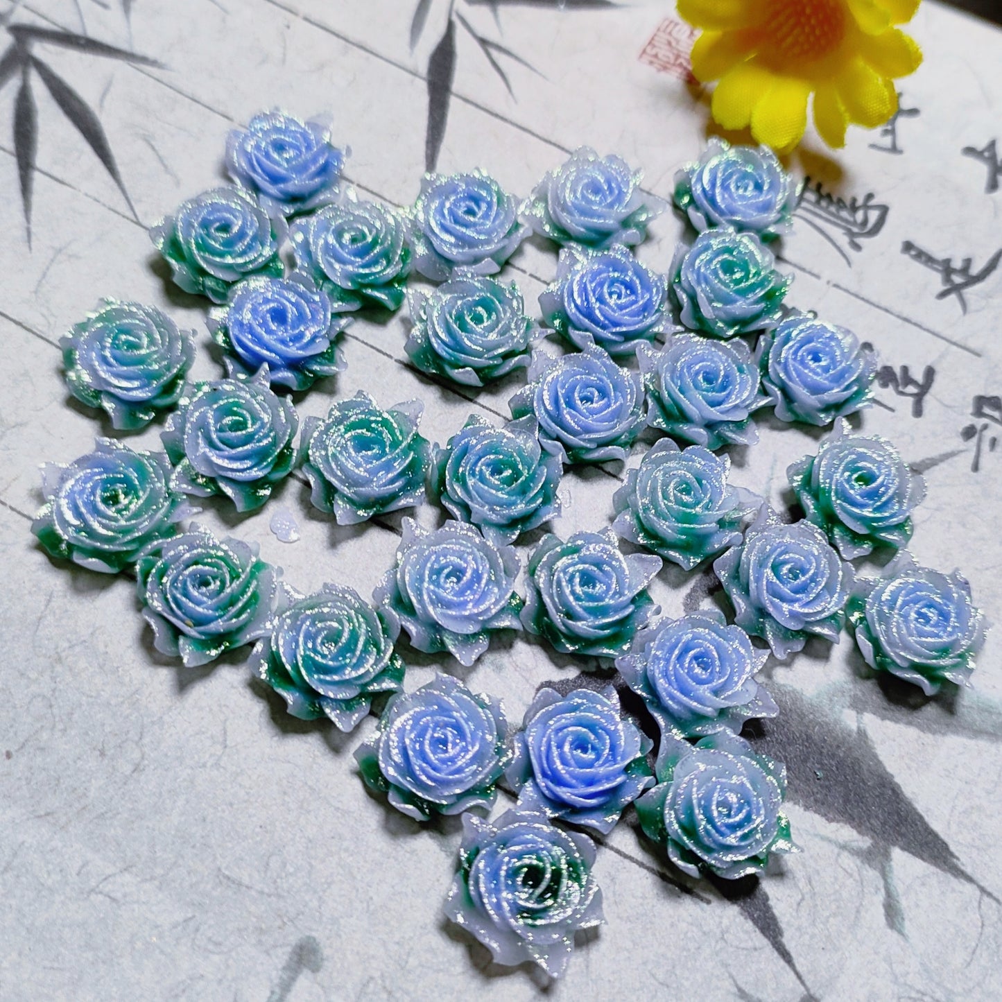 11mm&12mm soft resin true love rose &roses with no-hole and curl edge&peony flower 20g per bag for nail&keychian&bracelet&car hangers