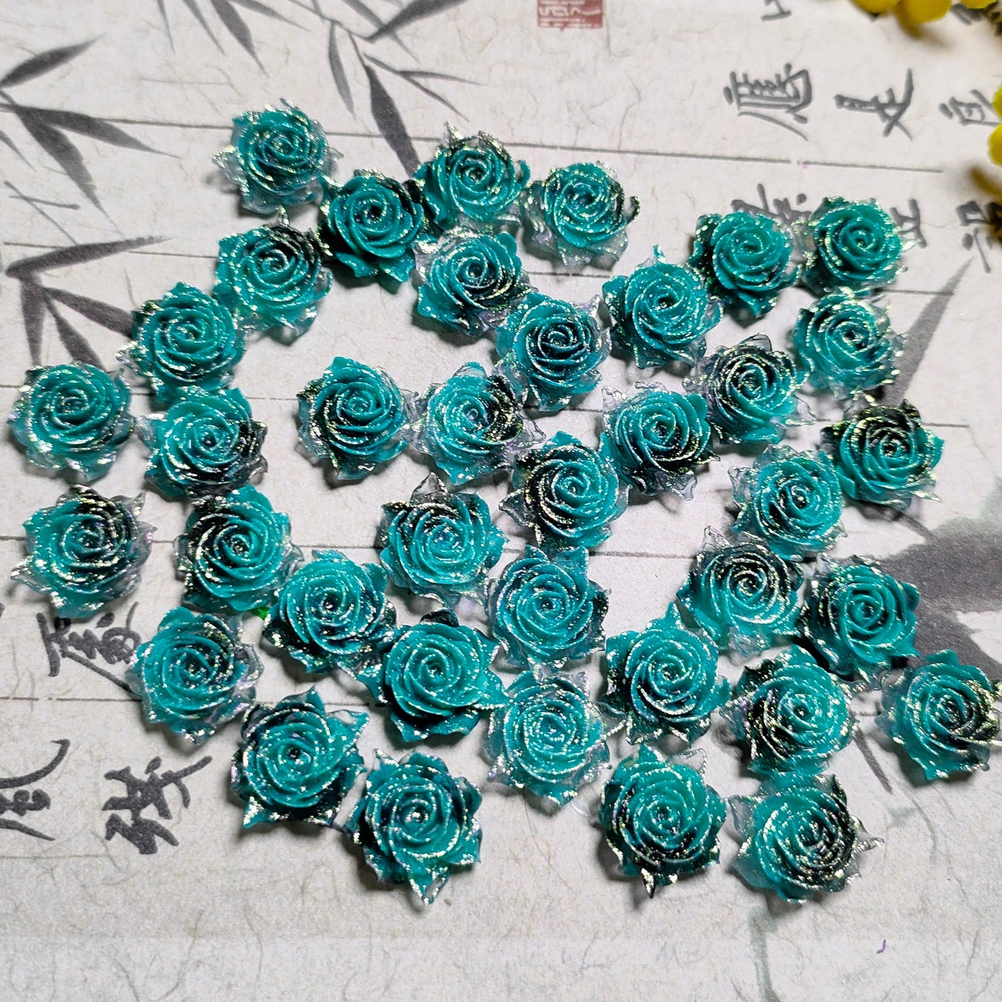 11mm&12mm soft resin true love rose &roses with no-hole and curl edge&peony flower 20g per bag for nail&keychian&bracelet&car hangers