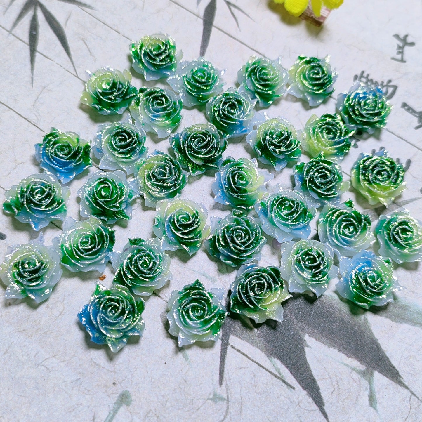 11mm&12mm soft resin true love rose &roses with no-hole and curl edge&peony flower 20g per bag for nail&keychian&bracelet&car hangers