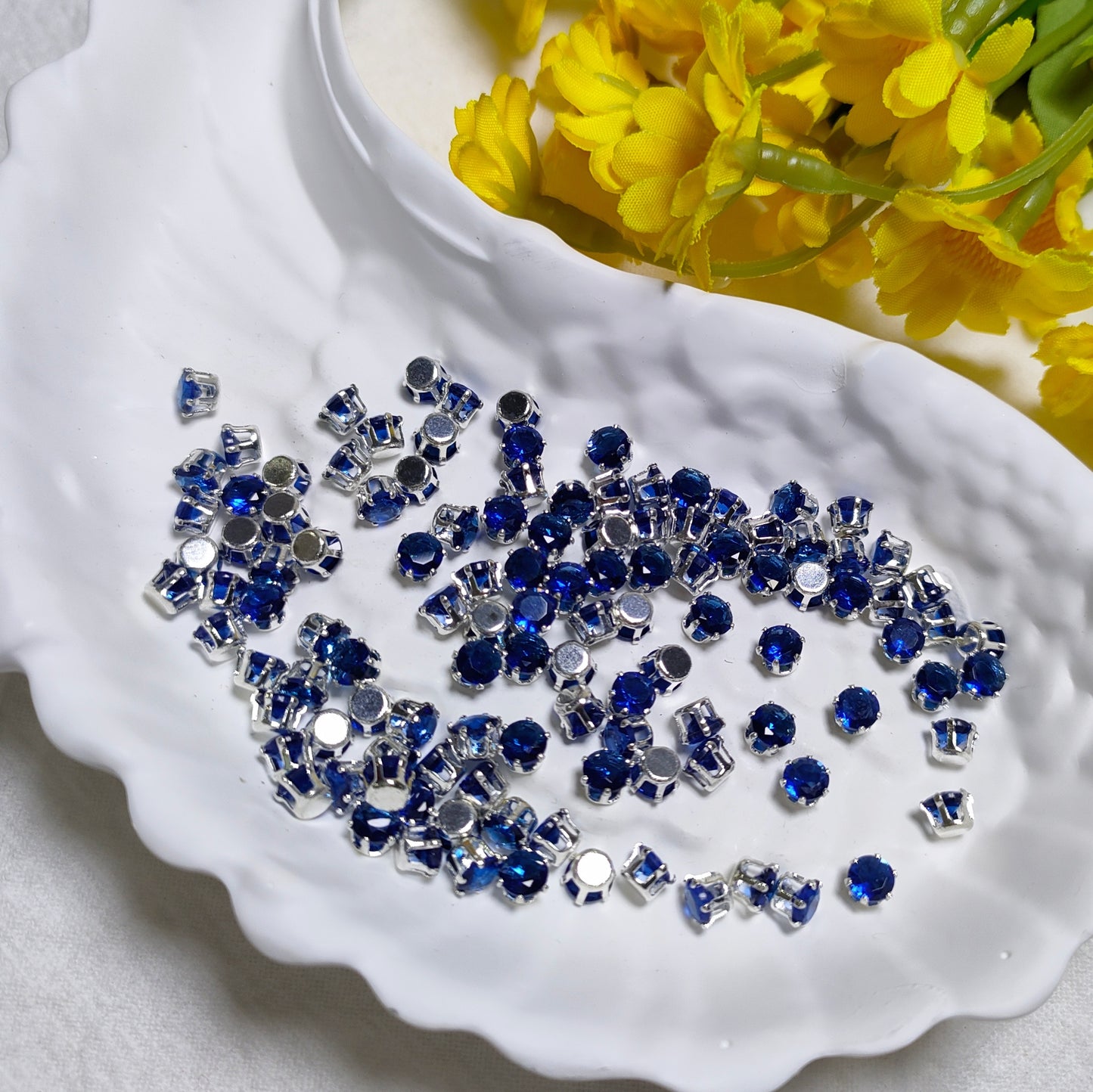 3mm round zircon rhinestones with golden and silver base for DIY bracelet & necklace