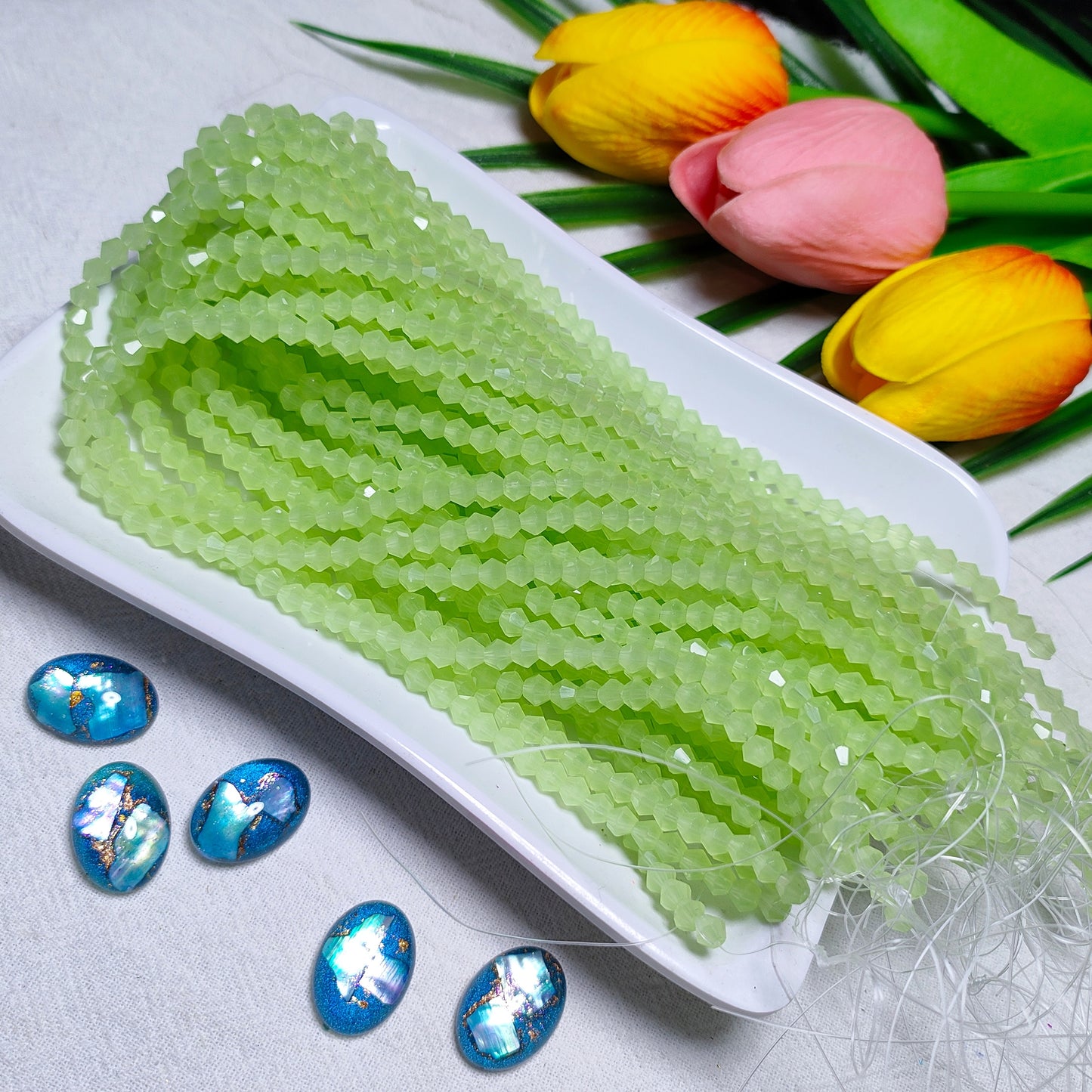 【5 strands≈400pcs】4mm K9 crystal glass bicone beads for DIY bracelet & necklace & keychain accessories