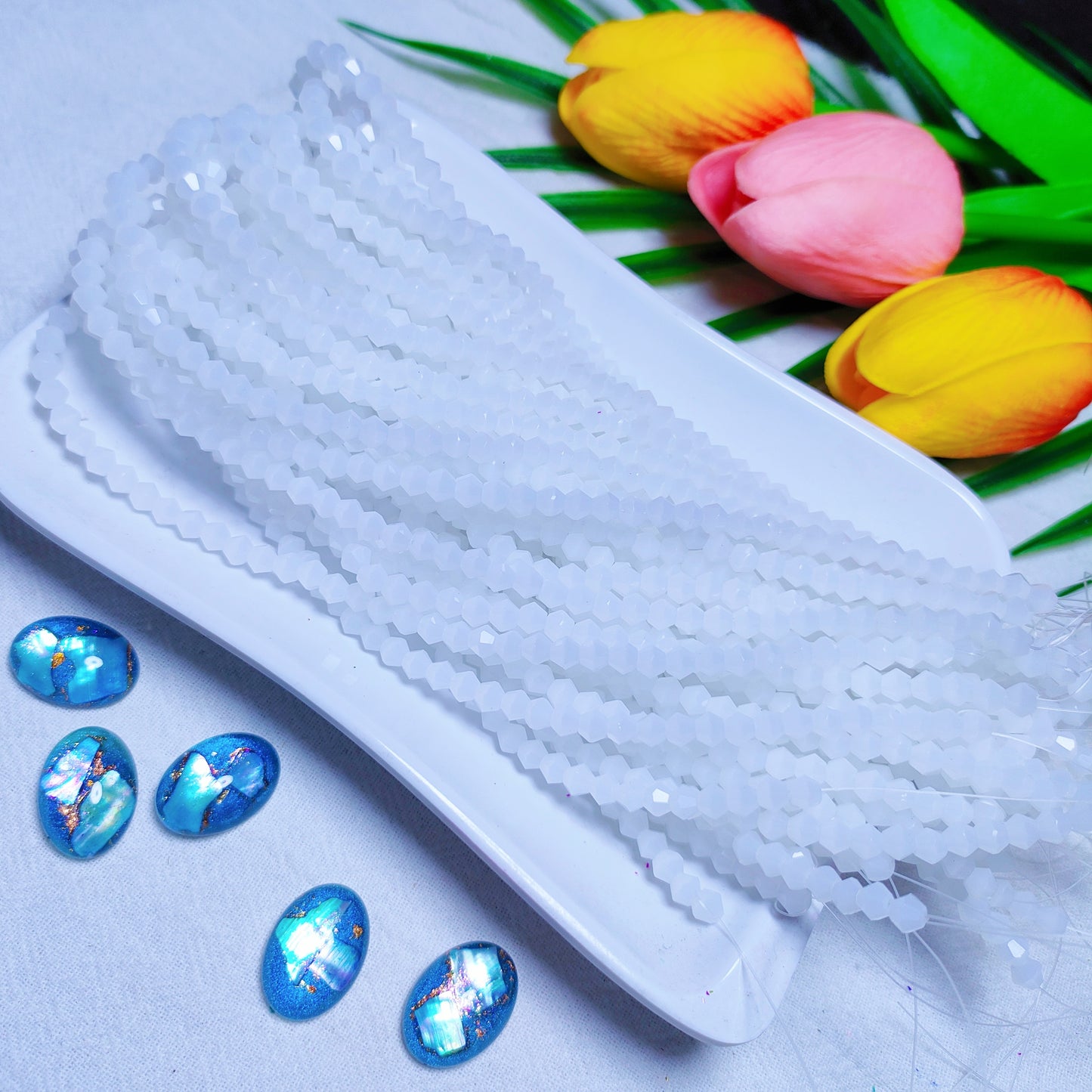 【5 strands≈400pcs】4mm K9 crystal glass bicone beads for DIY bracelet & necklace & keychain accessories