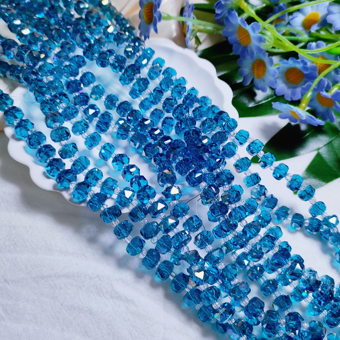 8mm K9 crystal glass wheel beads 79pcsper strand for DIY bracelet & necklace & keychainaccessories