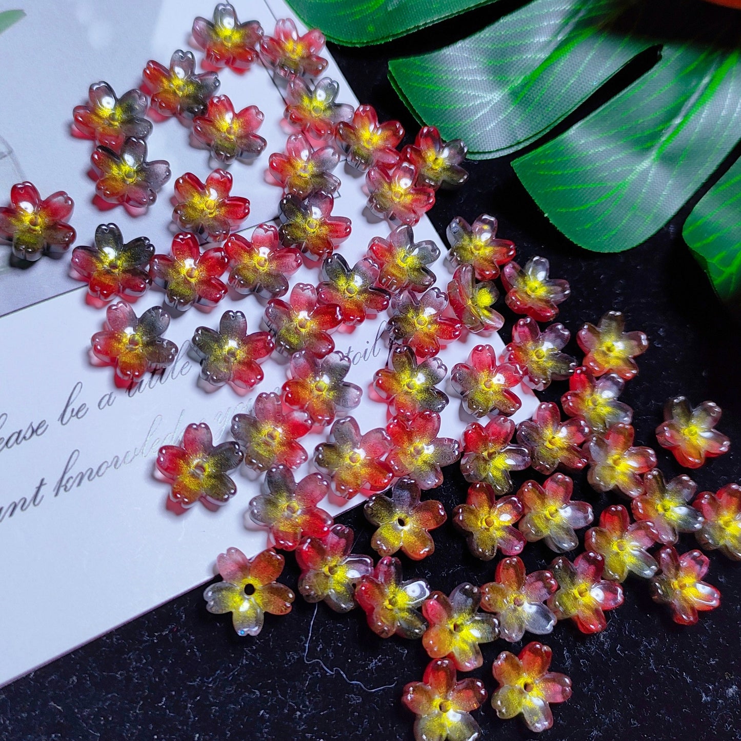 10mm K9 cerystal glass cherry flower &50pcsper bag for DIY braclelet& keychain&hair pin &car hanger material
