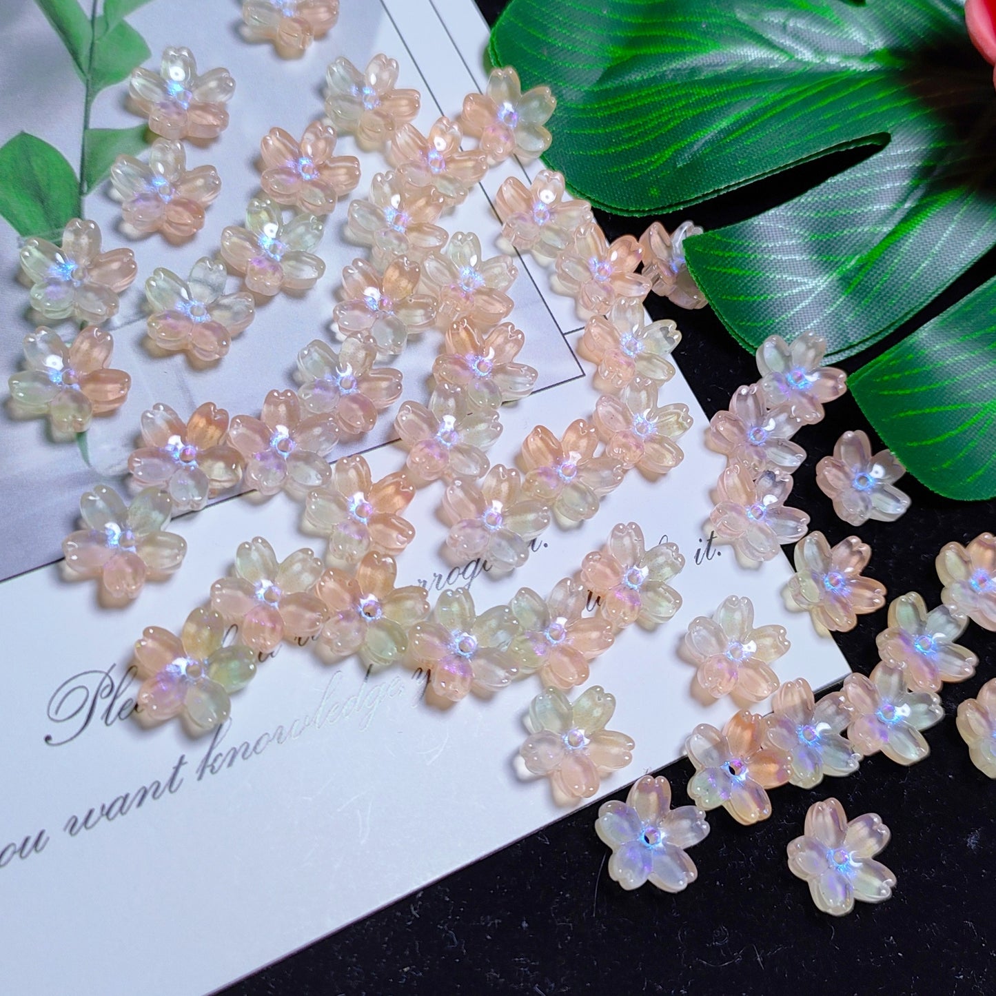 10mm K9 cerystal glass cherry flower &50pcsper bag for DIY braclelet& keychain&hair pin &car hanger material