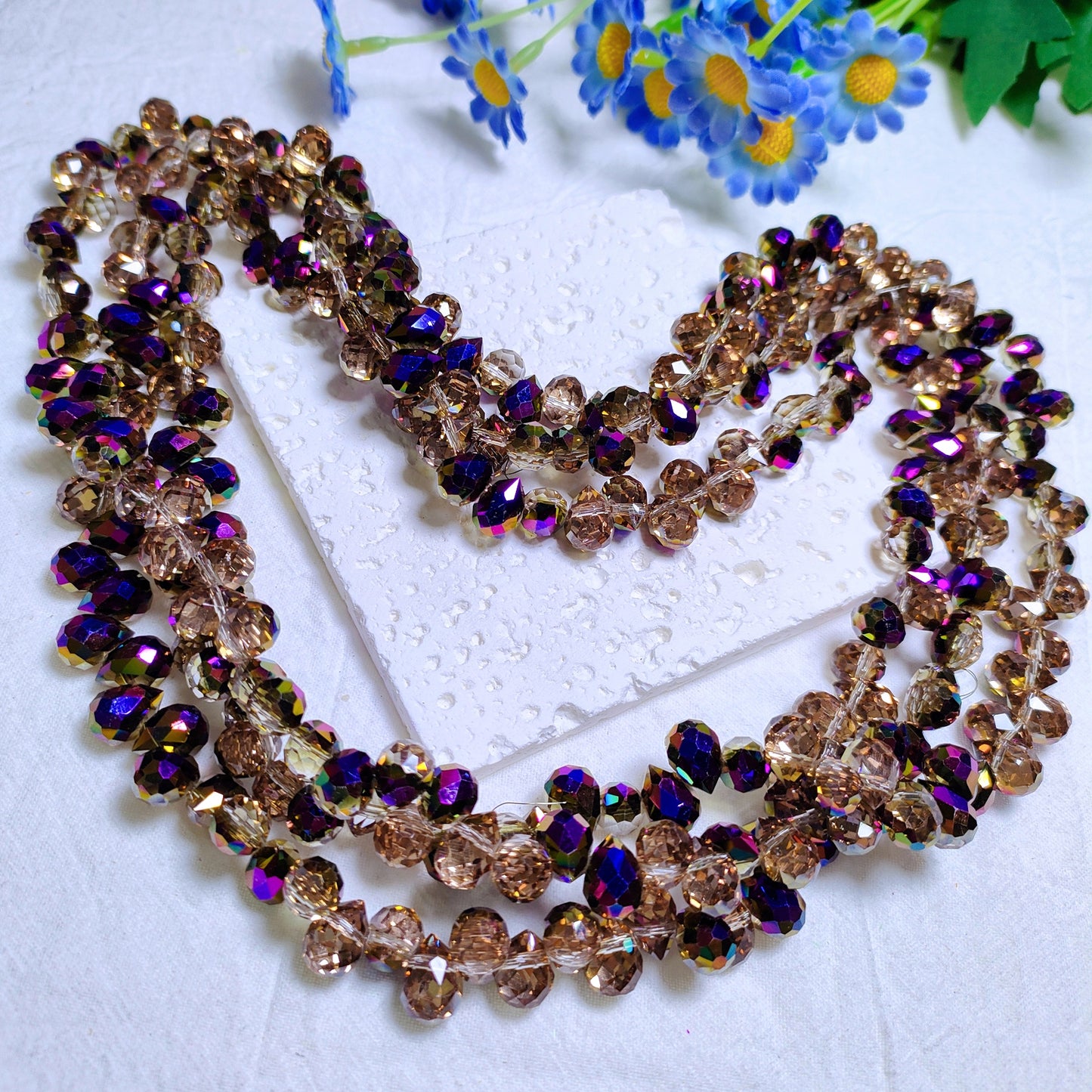 8mm horizontal hole faceted K9 crystal glass strawberry water drop beads 94pcs per strand for DIY bracelet&keychain&car hangers ect accessories material