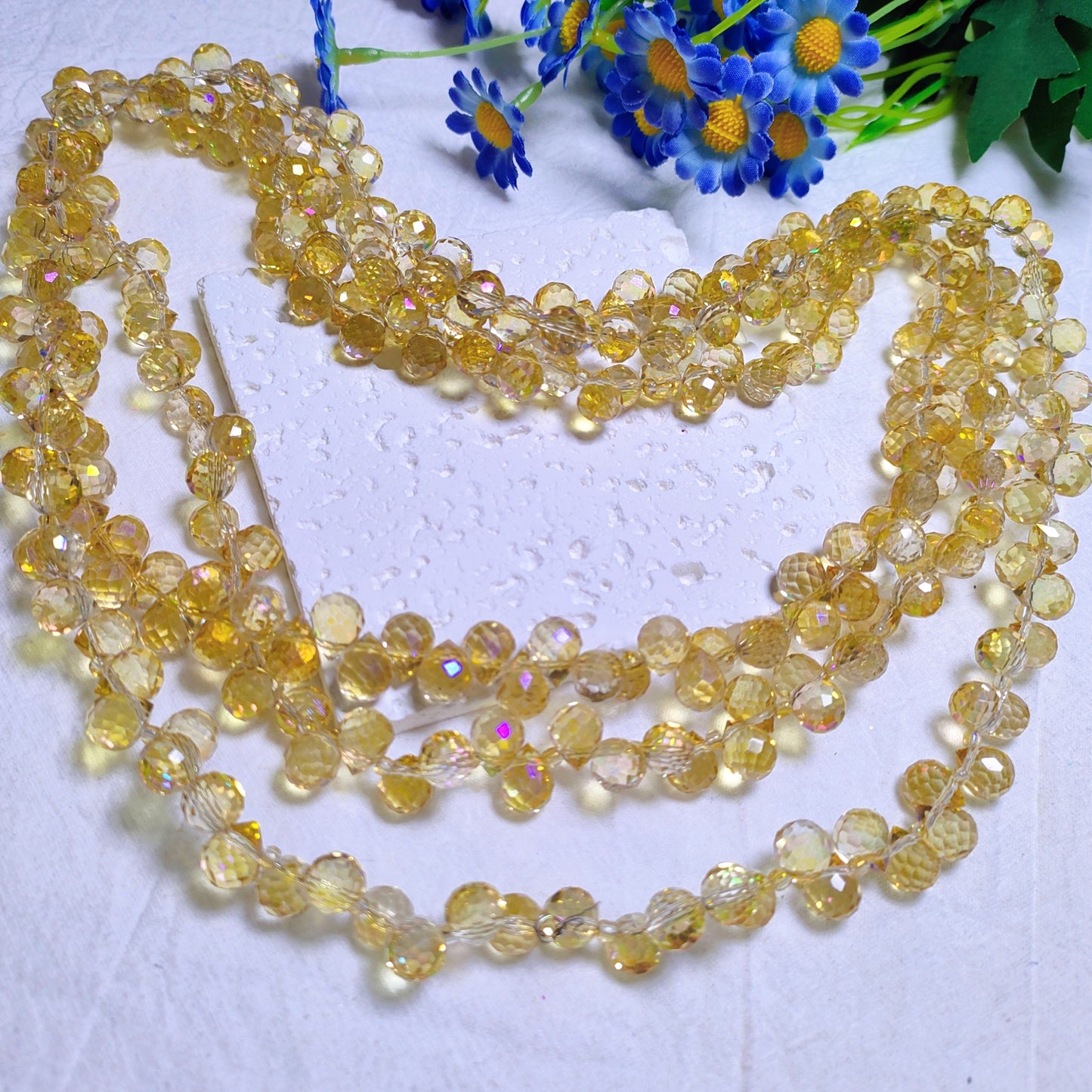 8mm horizontal hole faceted K9 crystal glass strawberry water drop beads 94pcs per strand for DIY bracelet&keychain&car hangers ect accessories material