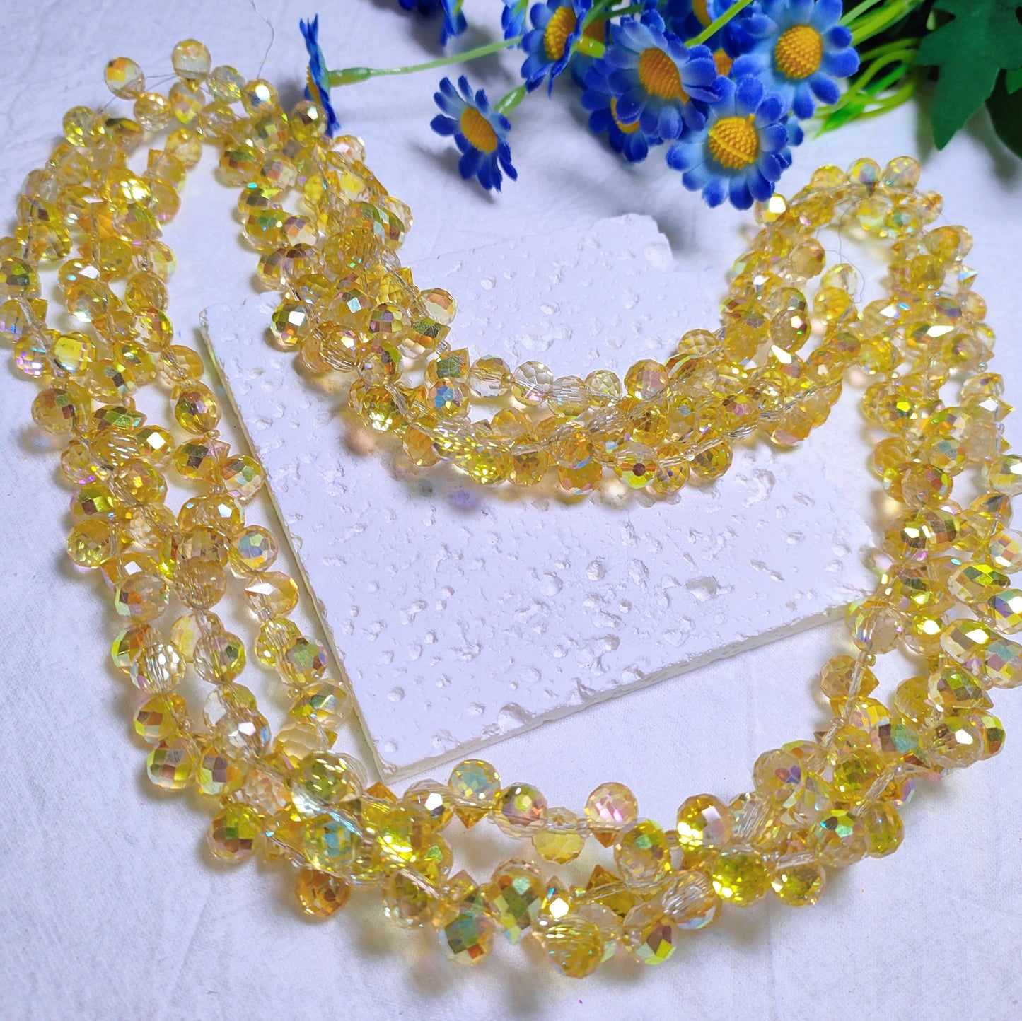 8mm horizontal hole faceted K9 crystal glass strawberry water drop beads 94pcs per strand for DIY bracelet&keychain&car hangers ect accessories material