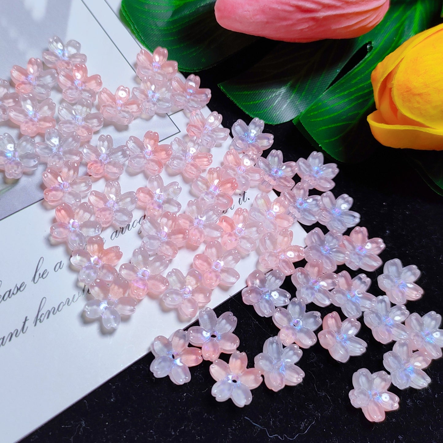 10mm K9 cerystal glass cherry flower &50pcsper bag for DIY braclelet& keychain&hair pin &car hanger material
