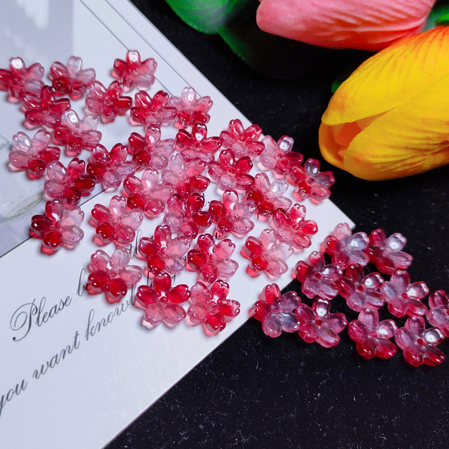 10mm K9 cerystal glass cherry flower &50pcsper bag for DIY braclelet& keychain&hair pin &car hanger material