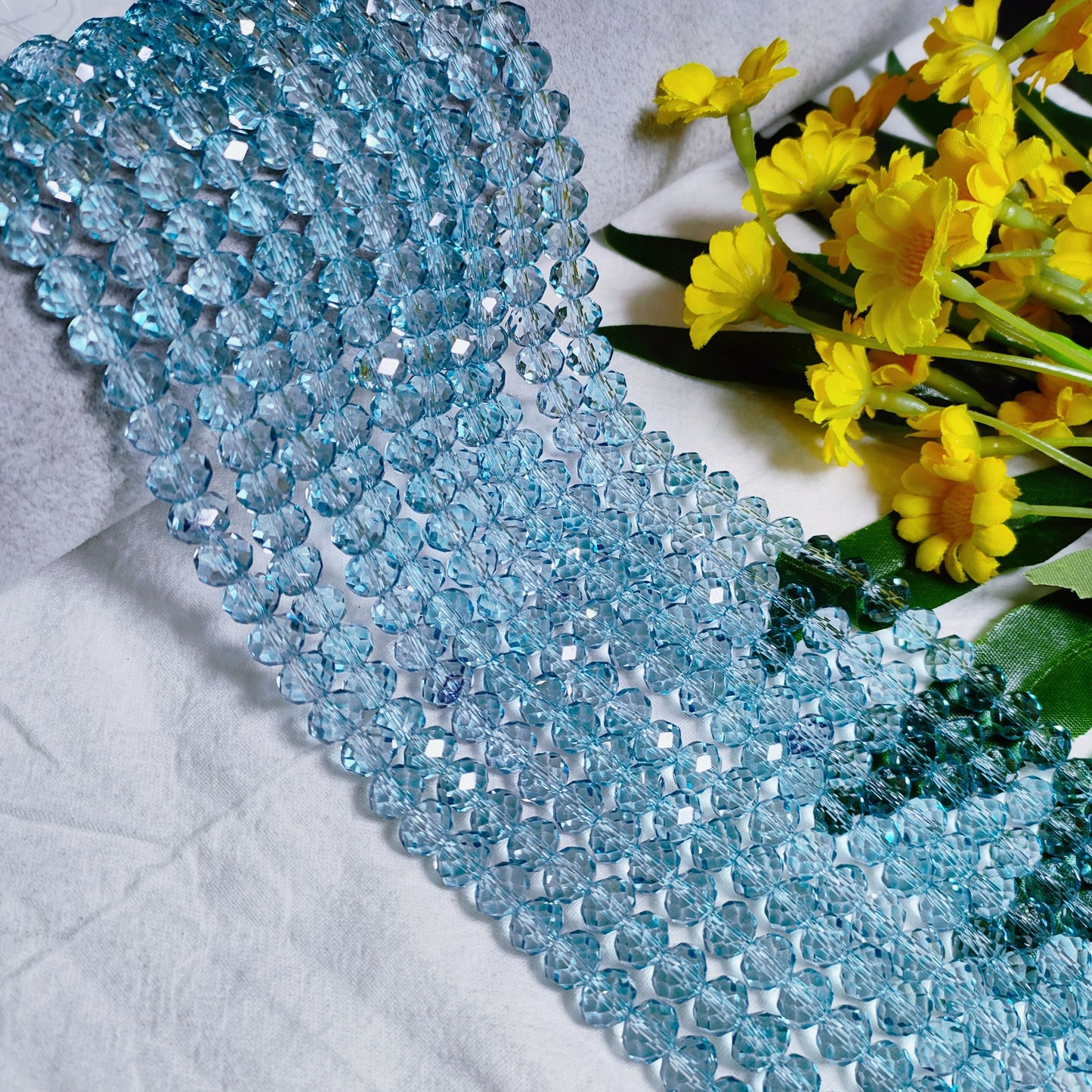 8mm K9 crystal glass flat beads 60pcs perstrand for DIY bracelet & necklace & keychain accessories