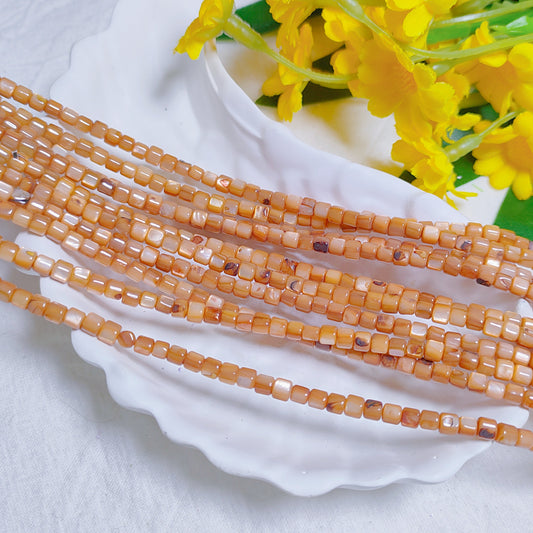 3.5mm natural fresh water pressed shell colored cylindrical beads for DIY bracelet&necklace&keychian etc
