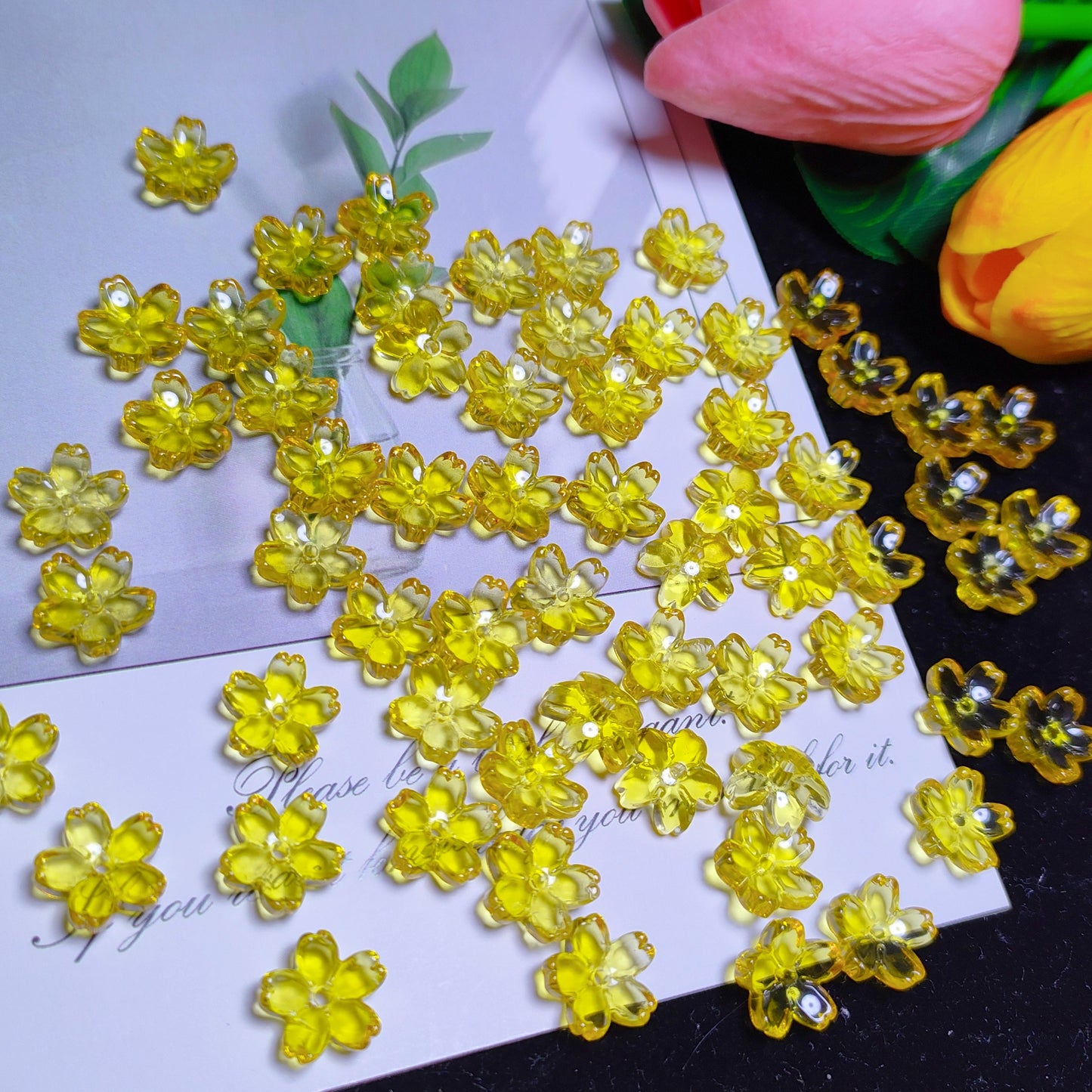 10mm K9 cerystal glass cherry flower &50pcsper bag for DIY braclelet& keychain&hair pin &car hanger material