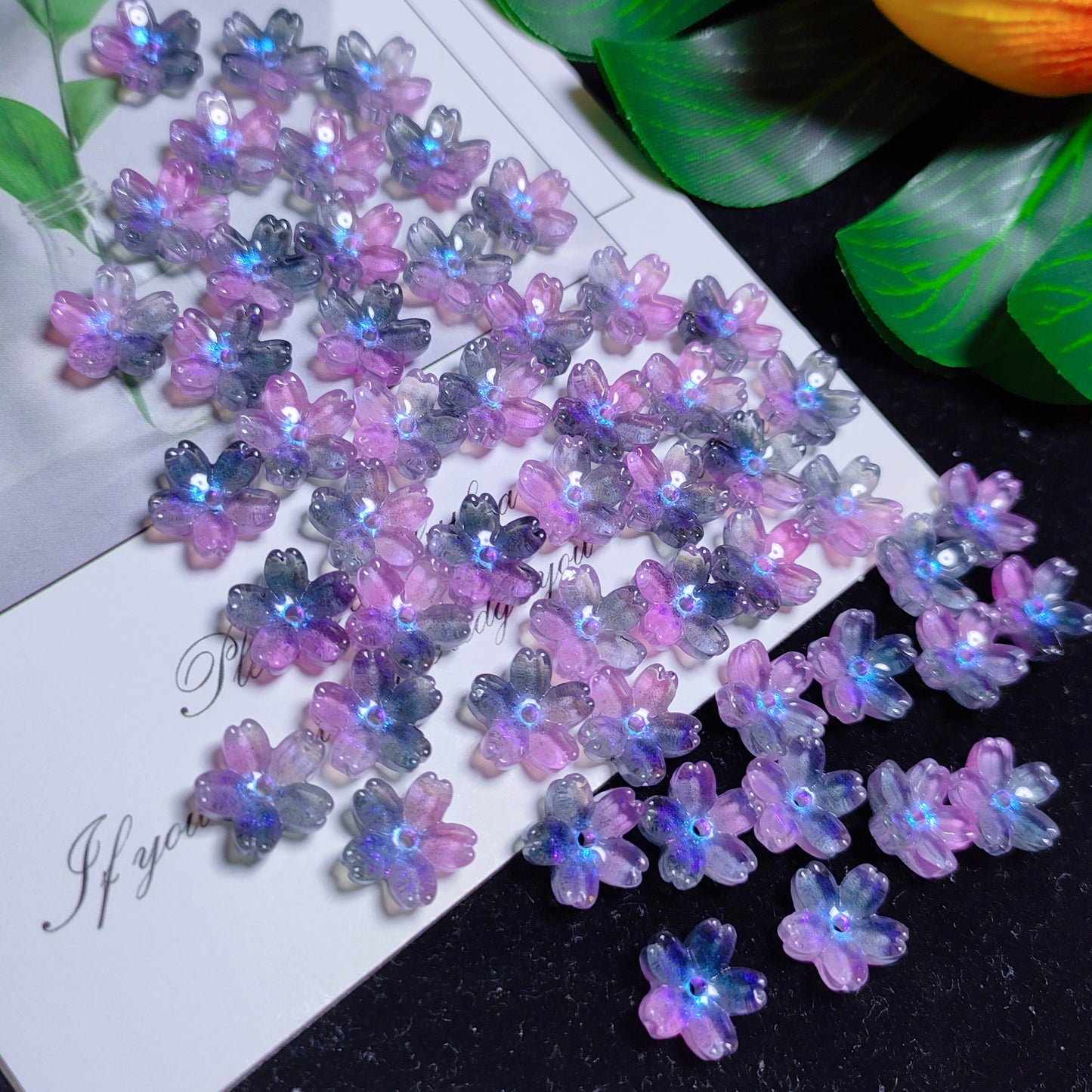 10mm K9 cerystal glass cherry flower &50pcsper bag for DIY braclelet& keychain&hair pin &car hanger material