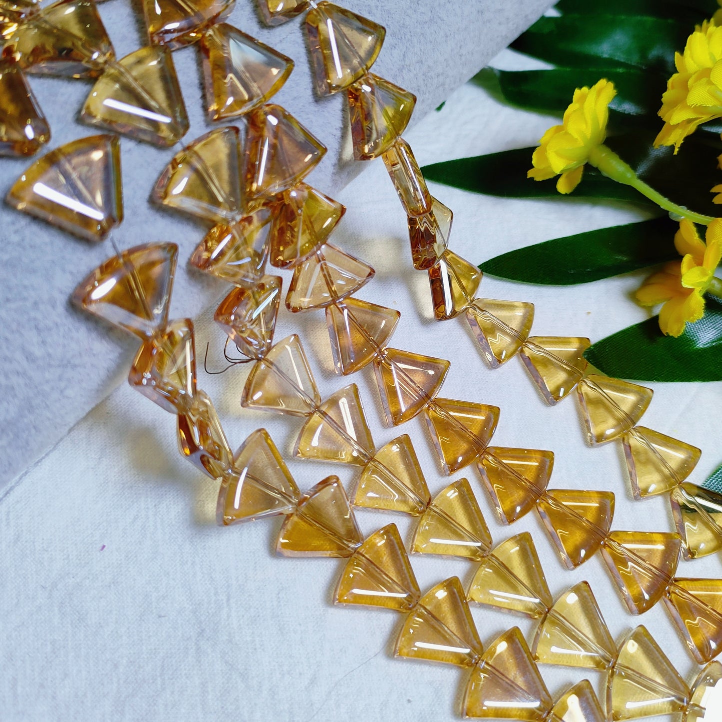 12*16mm K9 crystal glass triangular fan-shaped beads for DIY sun cathers& bracelet&necklace&keychain&car hangers etc