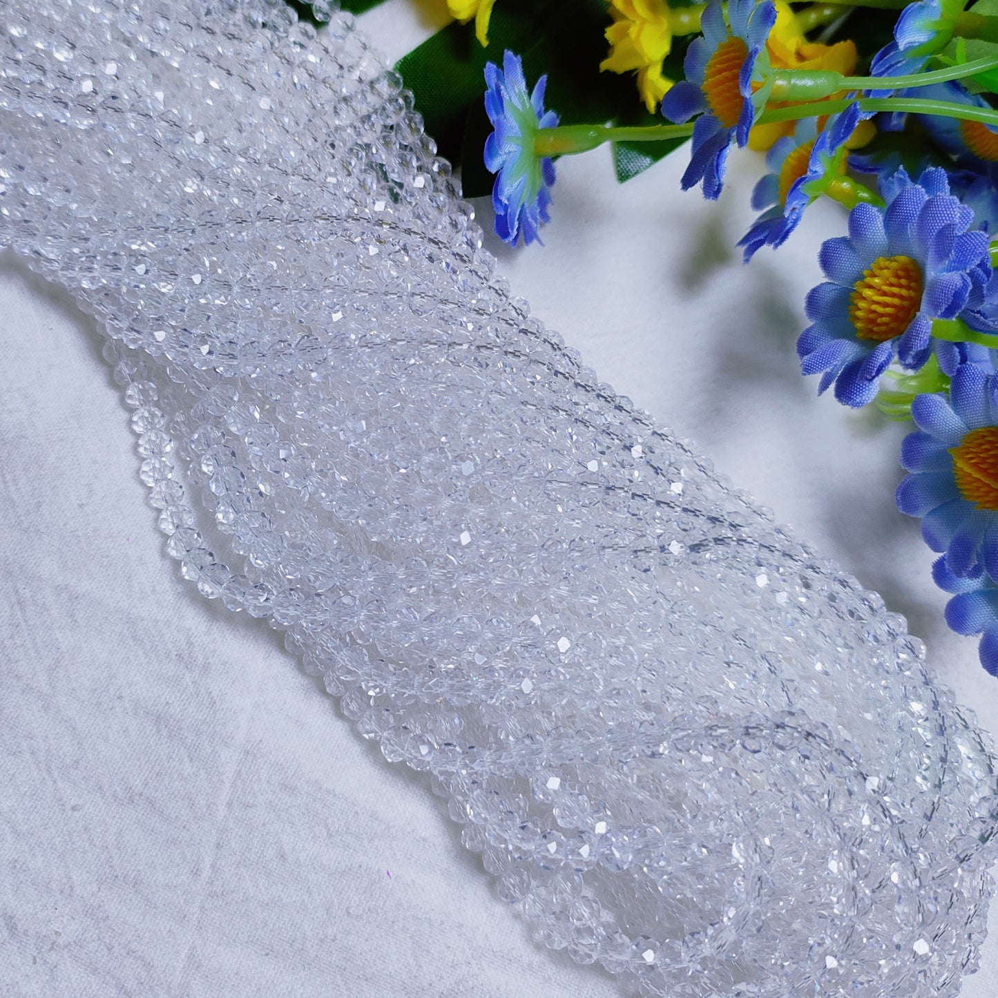 4mm K9 crystal glass flat beads 110pcs perstrand for DIY bracelet & necklace & keychain accessories