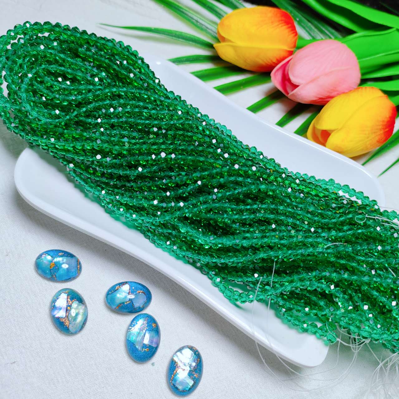 4mm K9 crystal glass flat beads 110pcs perstrand for DIY bracelet & necklace & keychain accessories