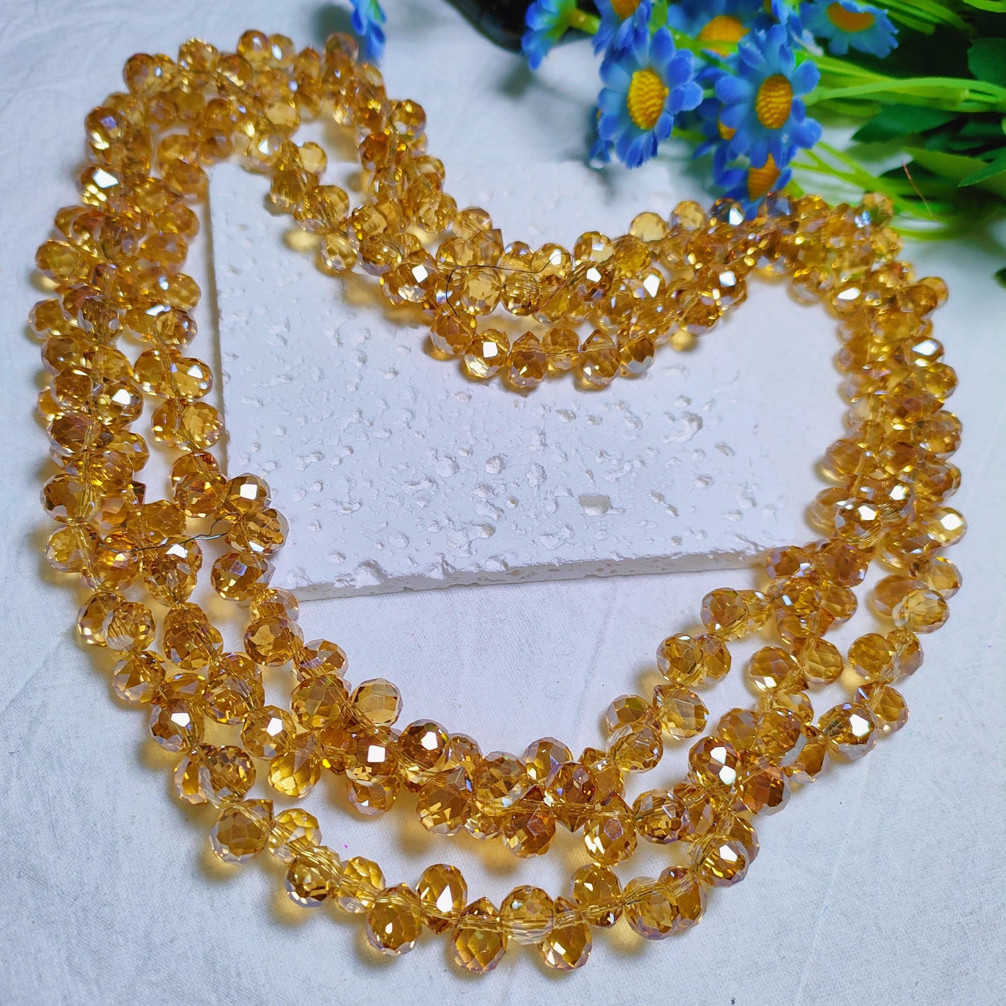 8mm horizontal hole faceted K9 crystal glass strawberry water drop beads 94pcs per strand for DIY bracelet&keychain&car hangers ect accessories material