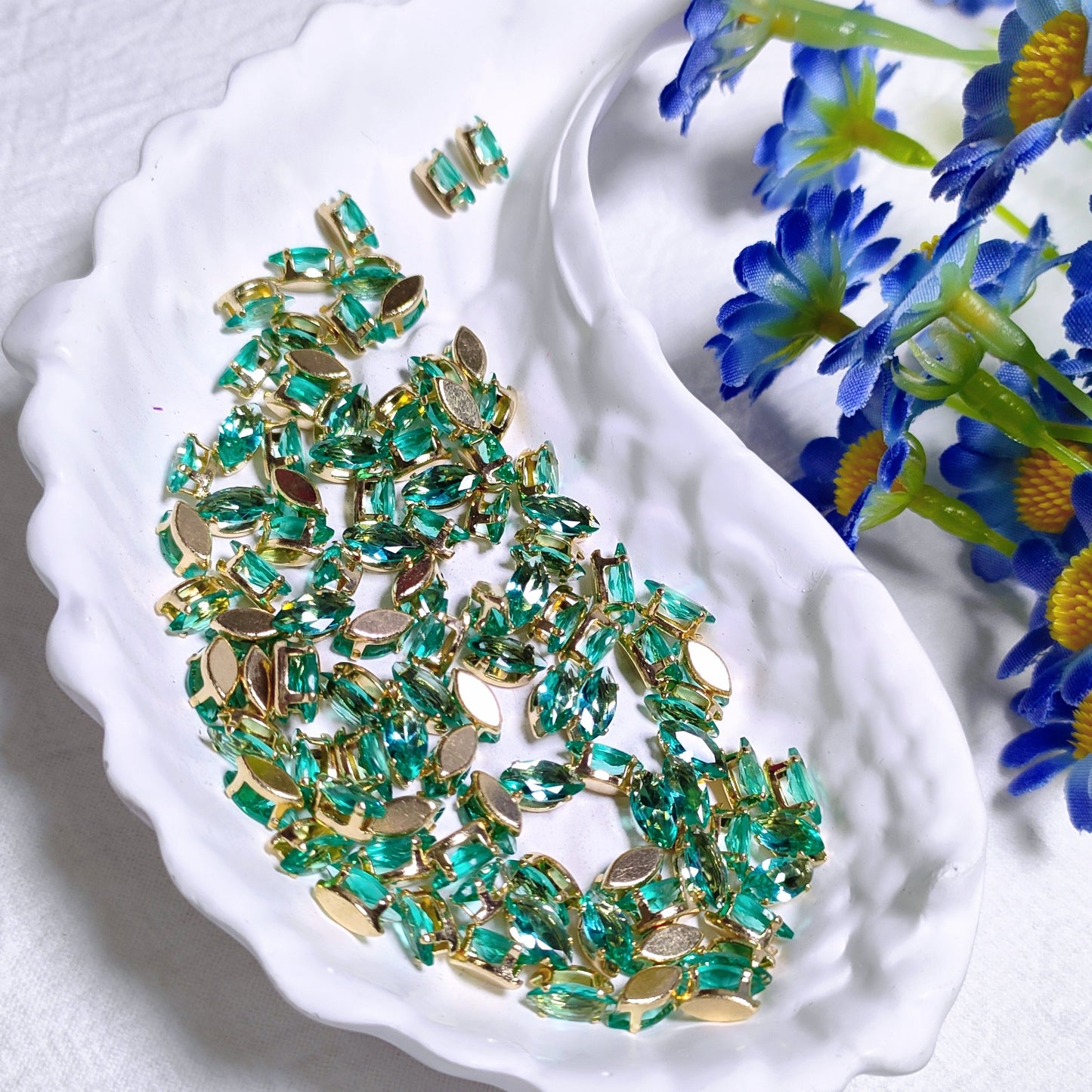 4x8mm horse eye zircon rhinestones with golden and silver base for DIY bracelet & necklace