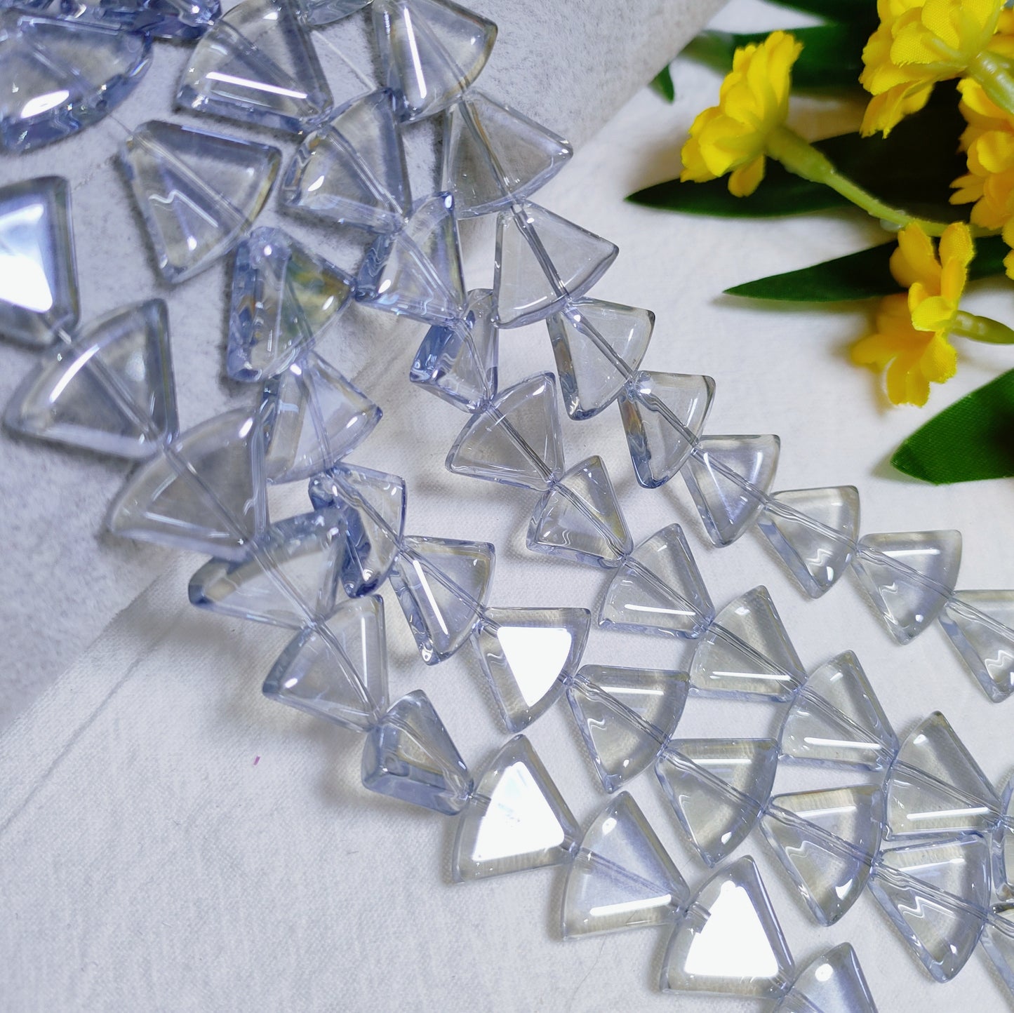 12*16mm K9 crystal glass triangular fan-shaped beads for DIY sun cathers& bracelet&necklace&keychain&car hangers etc
