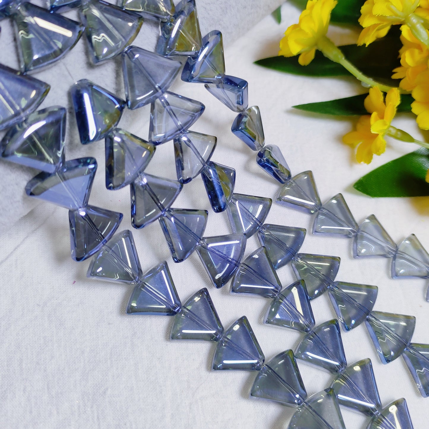 12*16mm K9 crystal glass triangular fan-shaped beads for DIY sun cathers& bracelet&necklace&keychain&car hangers etc