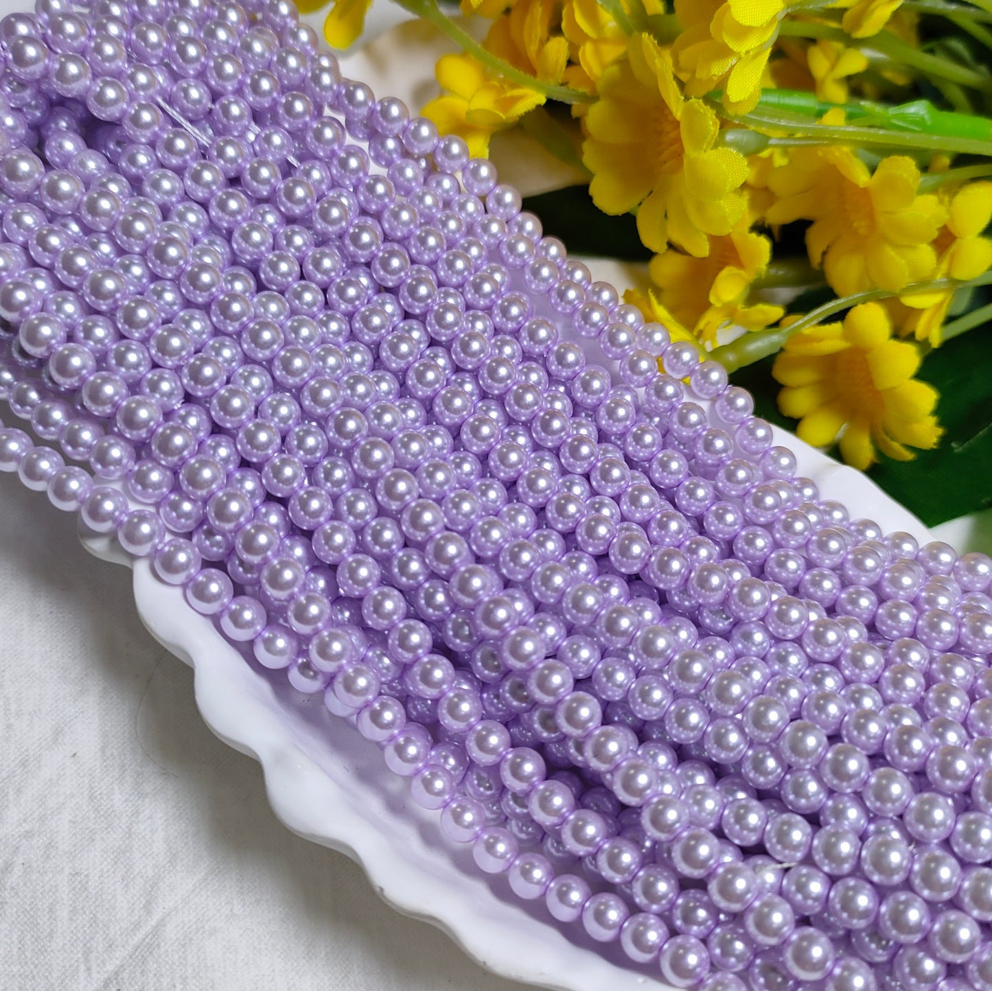 4mm artificial pressed shell pearls for DIY bracelet&necklace&sun cathers&car hangers&keychain etc